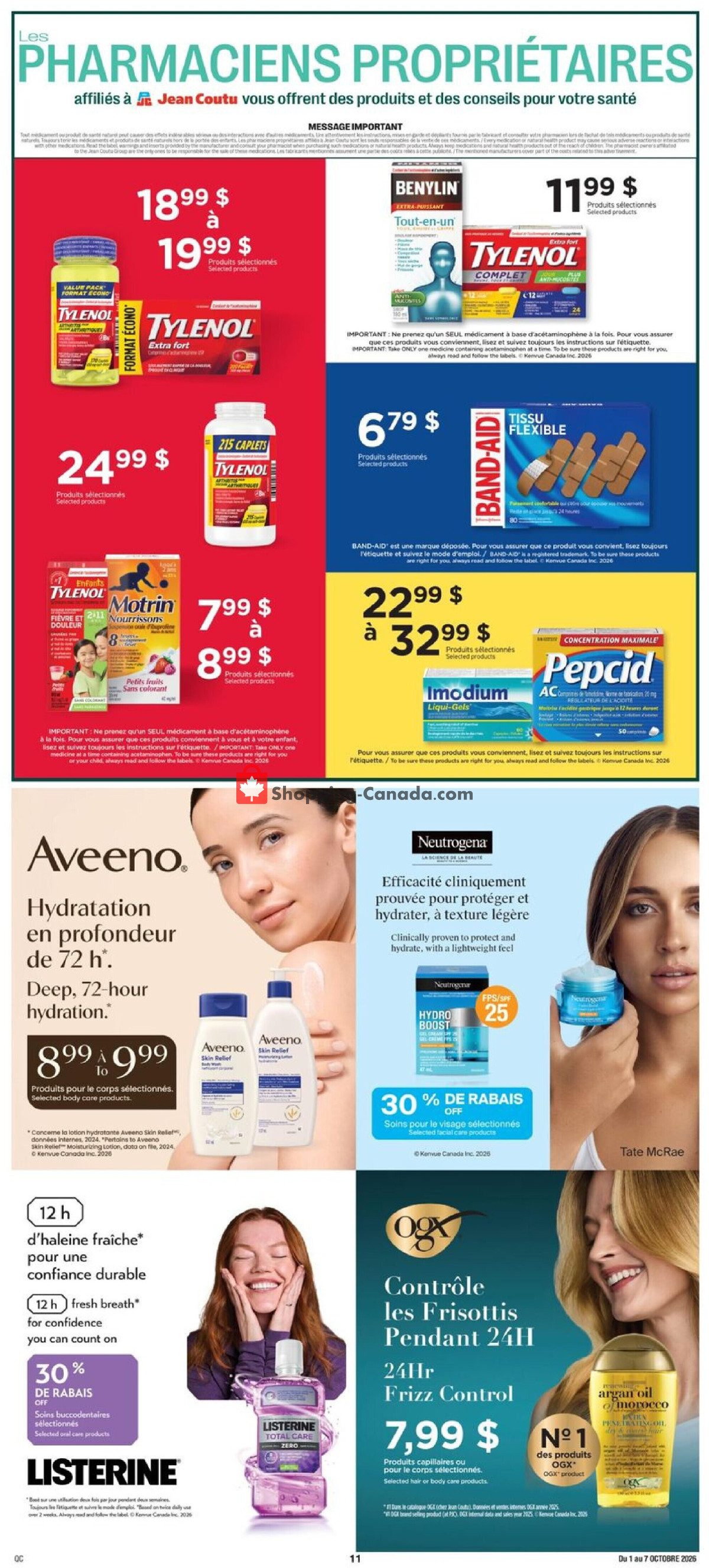Jean Coutu Pharmacy flyer from Thursday October 1, 2026 to Wednesday October 7, 2026 - page 11