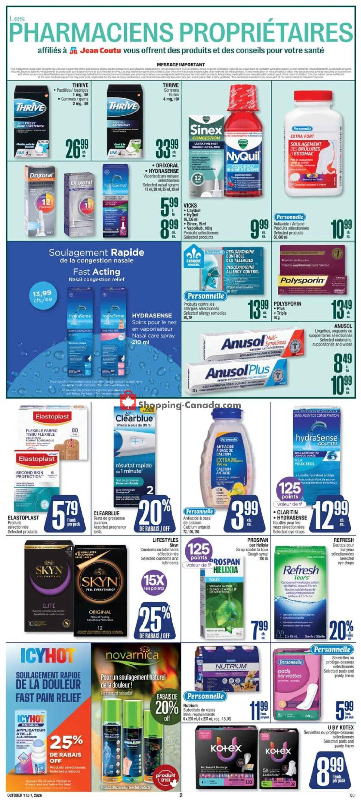 Jean Coutu Pharmacy flyer from Thursday October 1, 2026 to Wednesday October 7, 2026 - page 3