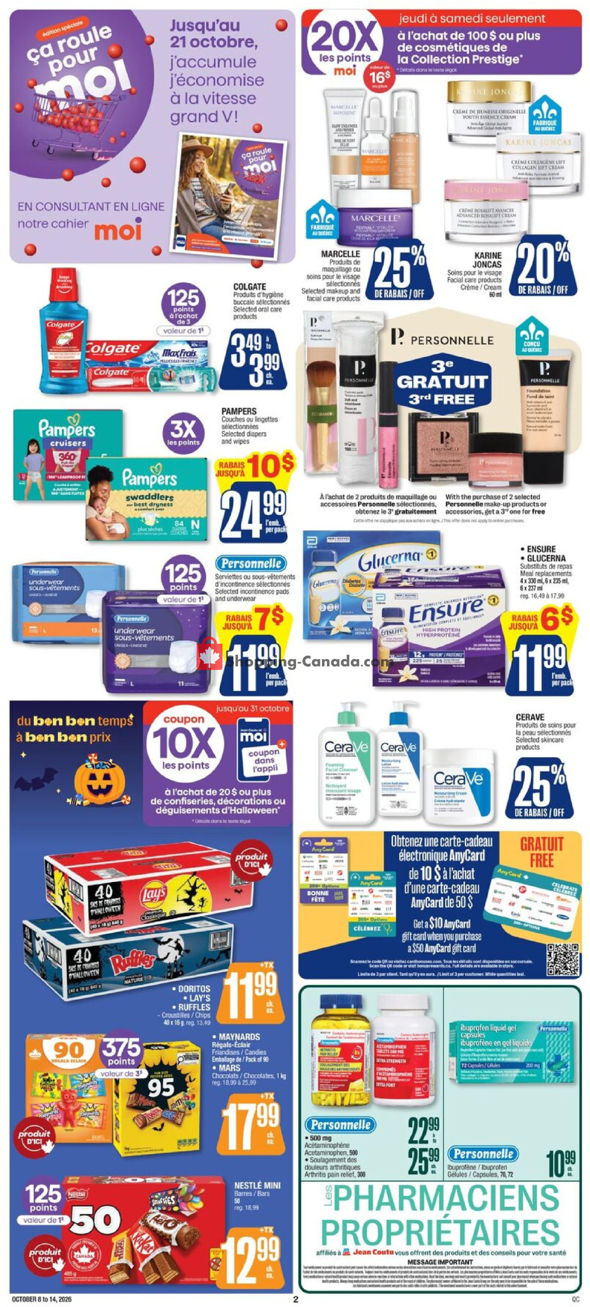 Jean Coutu Pharmacy flyer from Thursday October 8, 2026 to Wednesday October 14, 2026 - page 2