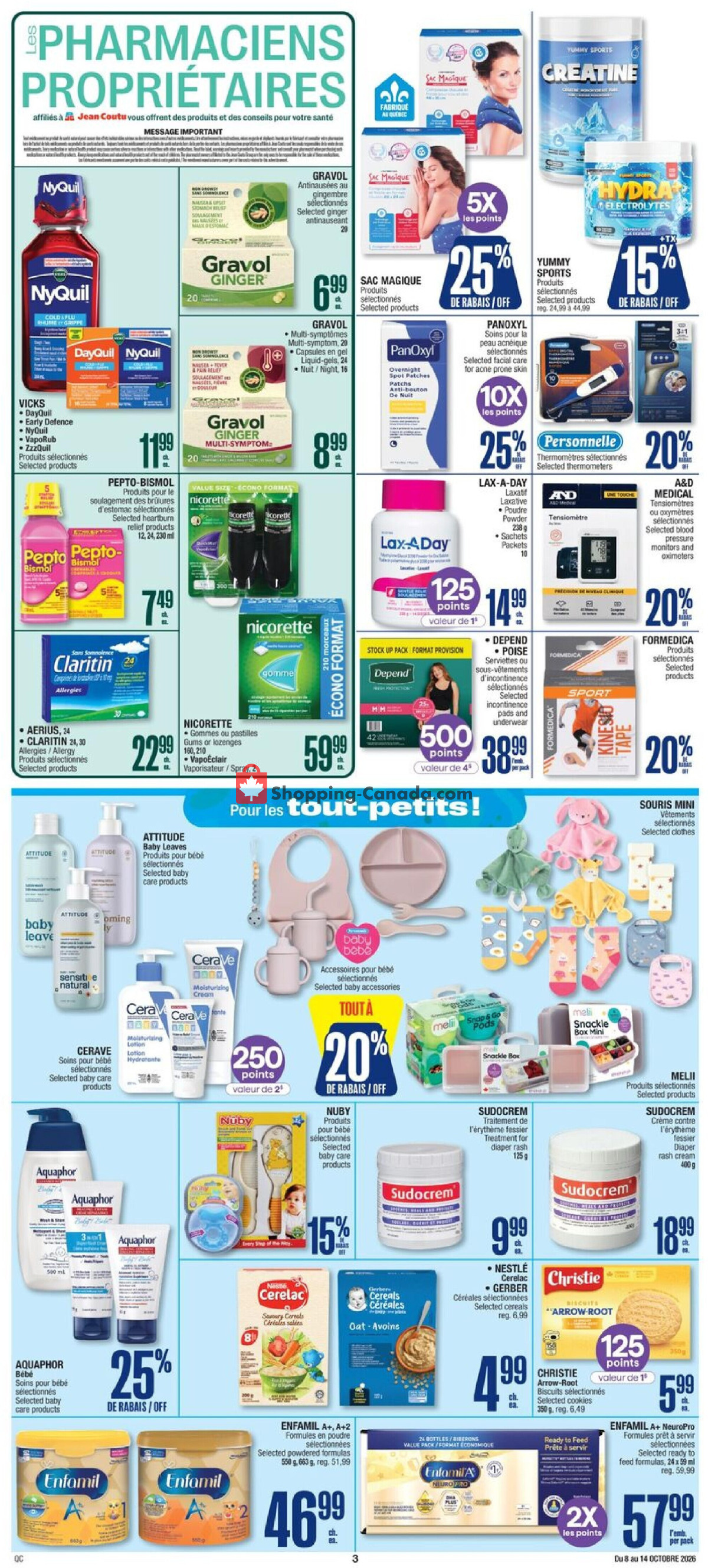 Jean Coutu Pharmacy flyer from Thursday October 8, 2026 to Wednesday October 14, 2026 - page 4