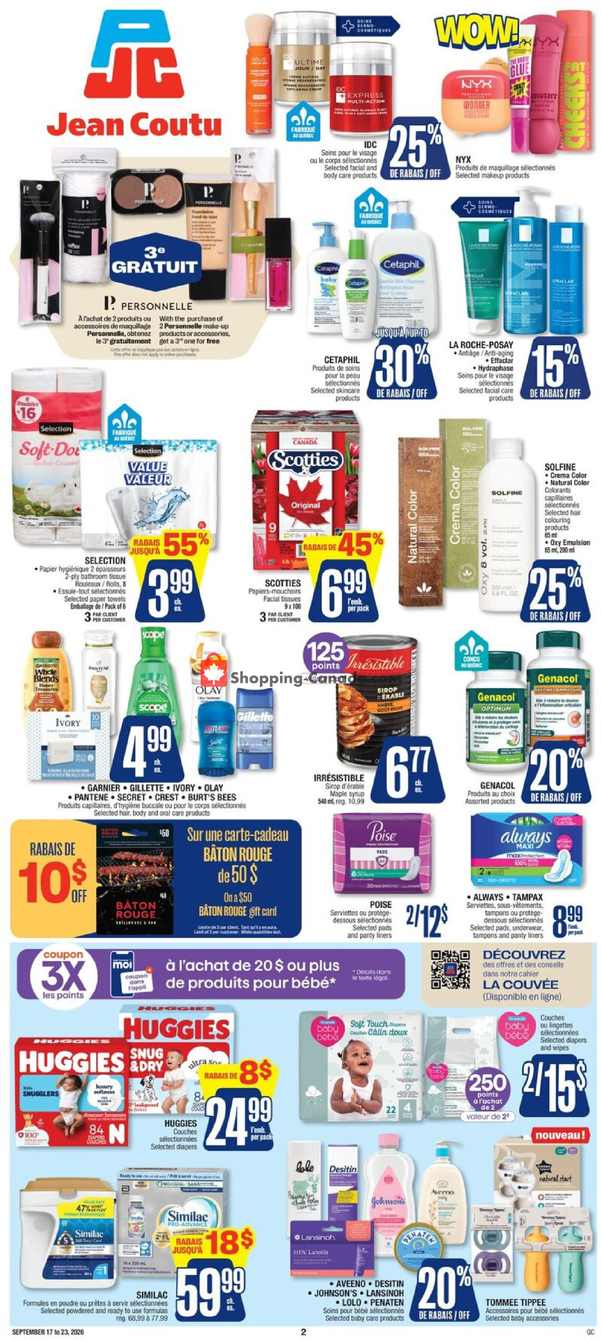 Jean Coutu Pharmacy flyer from Thursday September 17, 2026 to Wednesday September 23, 2026 - page 2