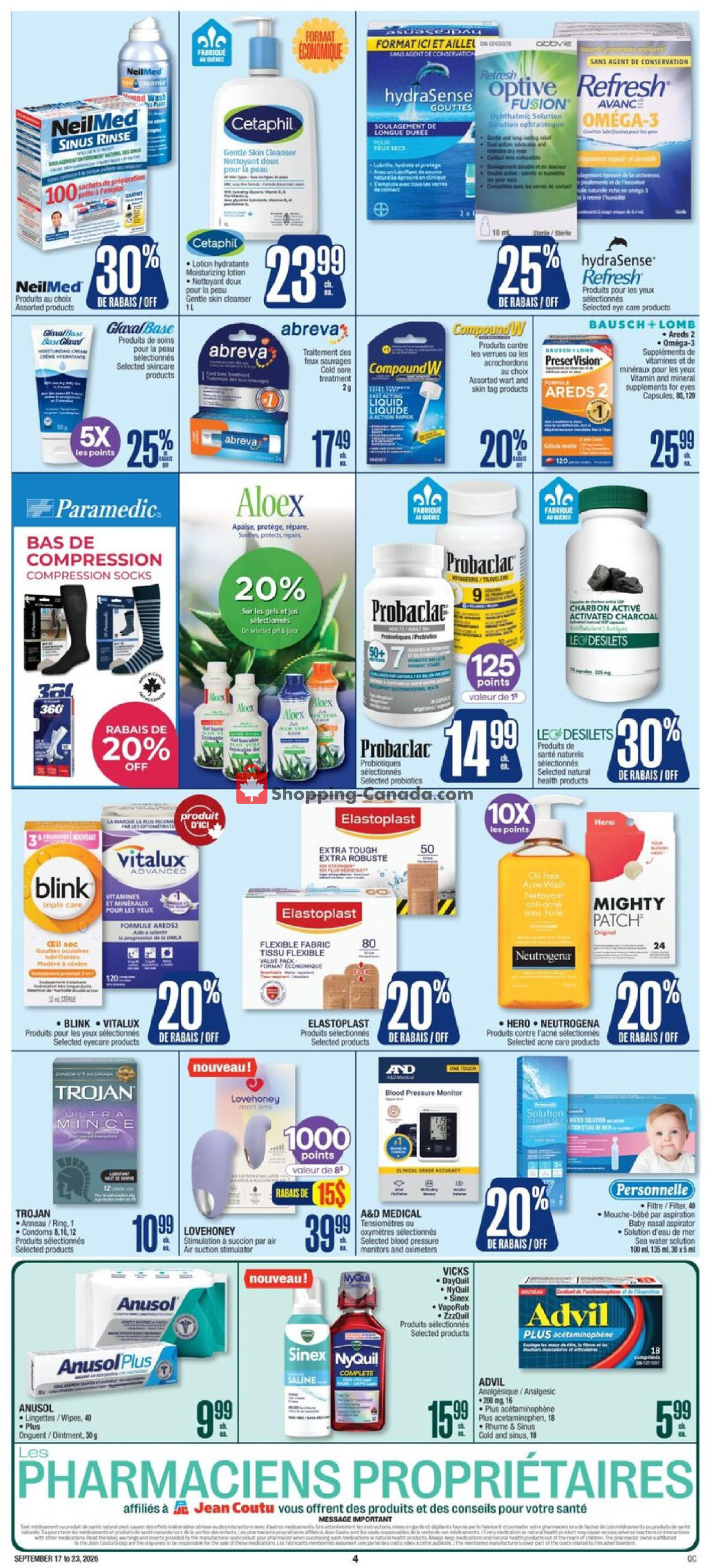 Jean Coutu Pharmacy flyer from Thursday September 17, 2026 to Wednesday September 23, 2026 - page 5