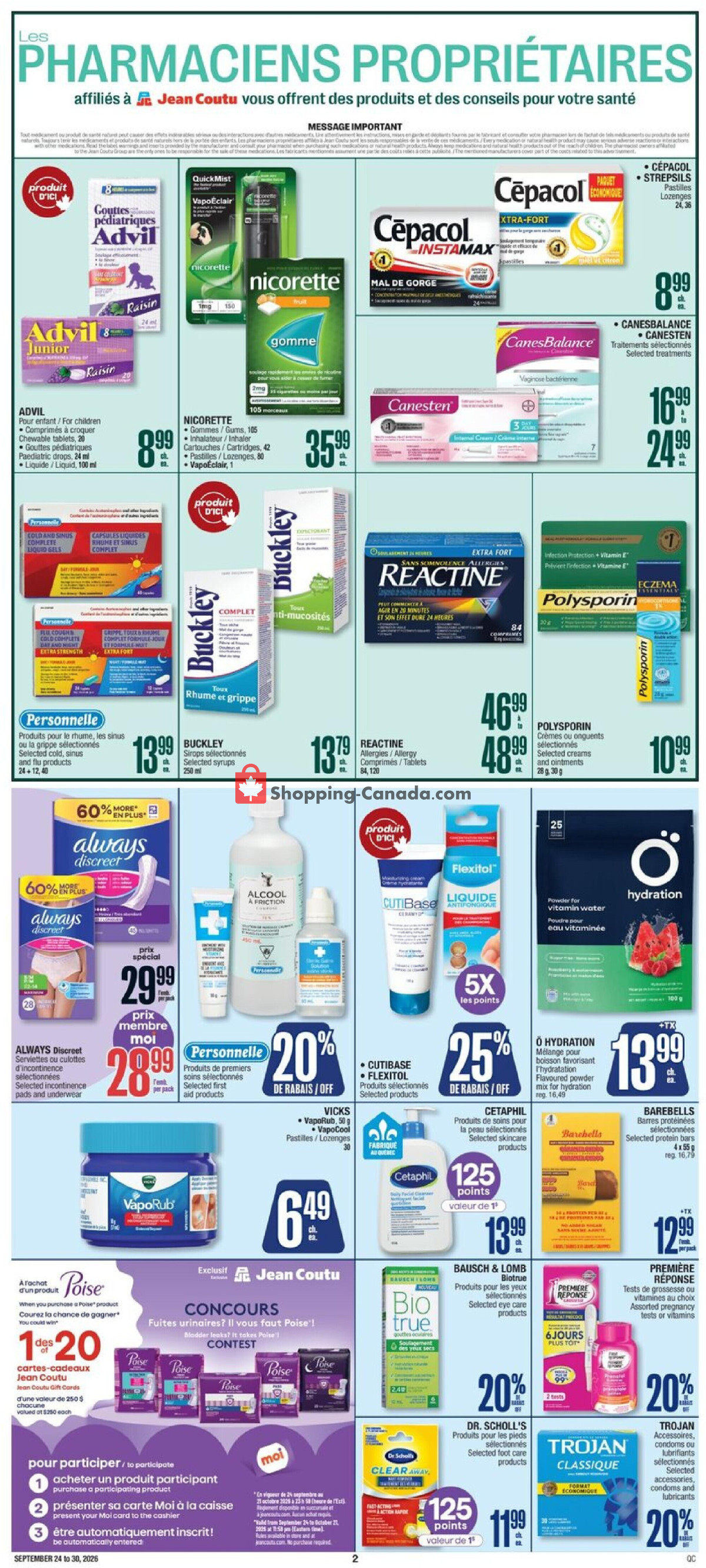 Jean Coutu Pharmacy flyer from Thursday September 24, 2026 to Wednesday September 30, 2026 - page 3