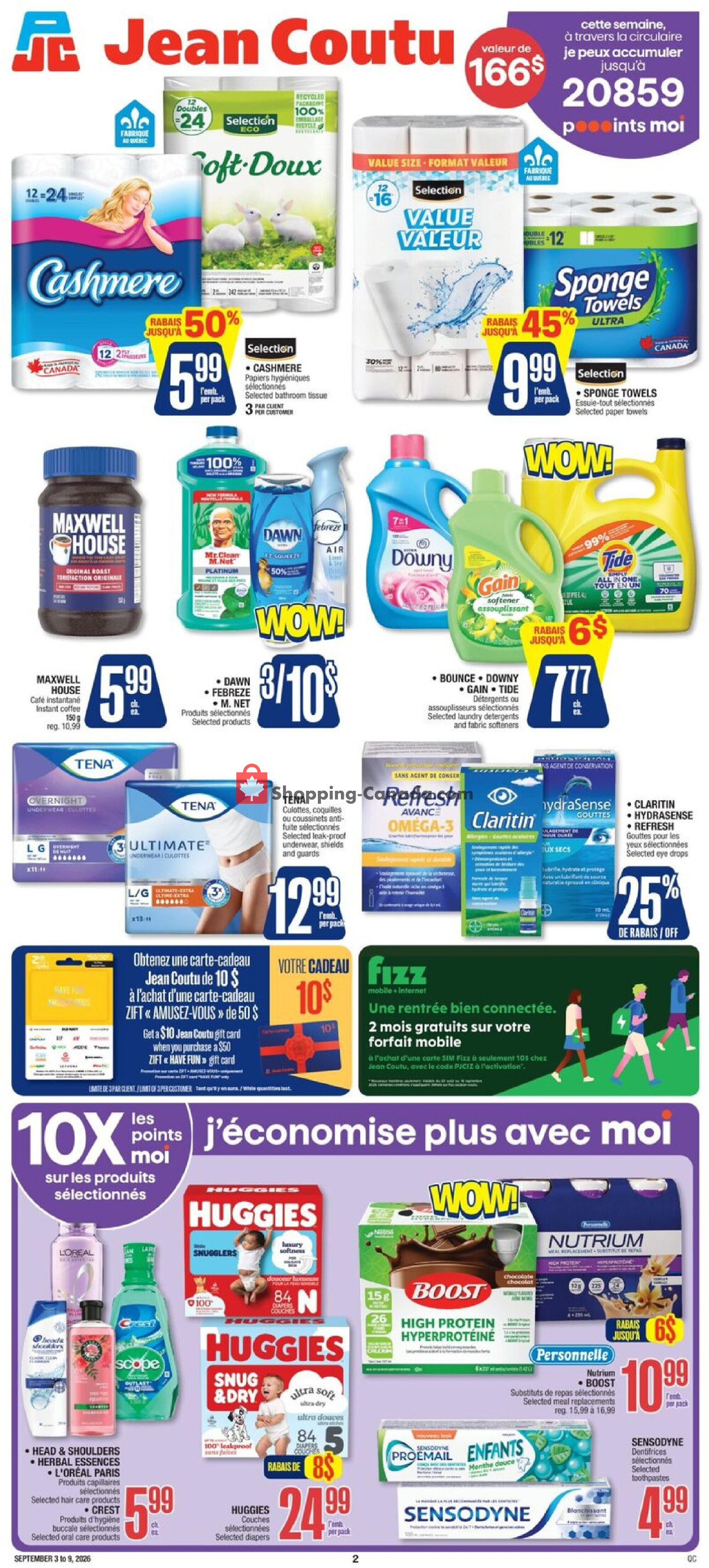 Jean Coutu Pharmacy flyer from Thursday September 3, 2026 to Wednesday September 9, 2026 - page 2