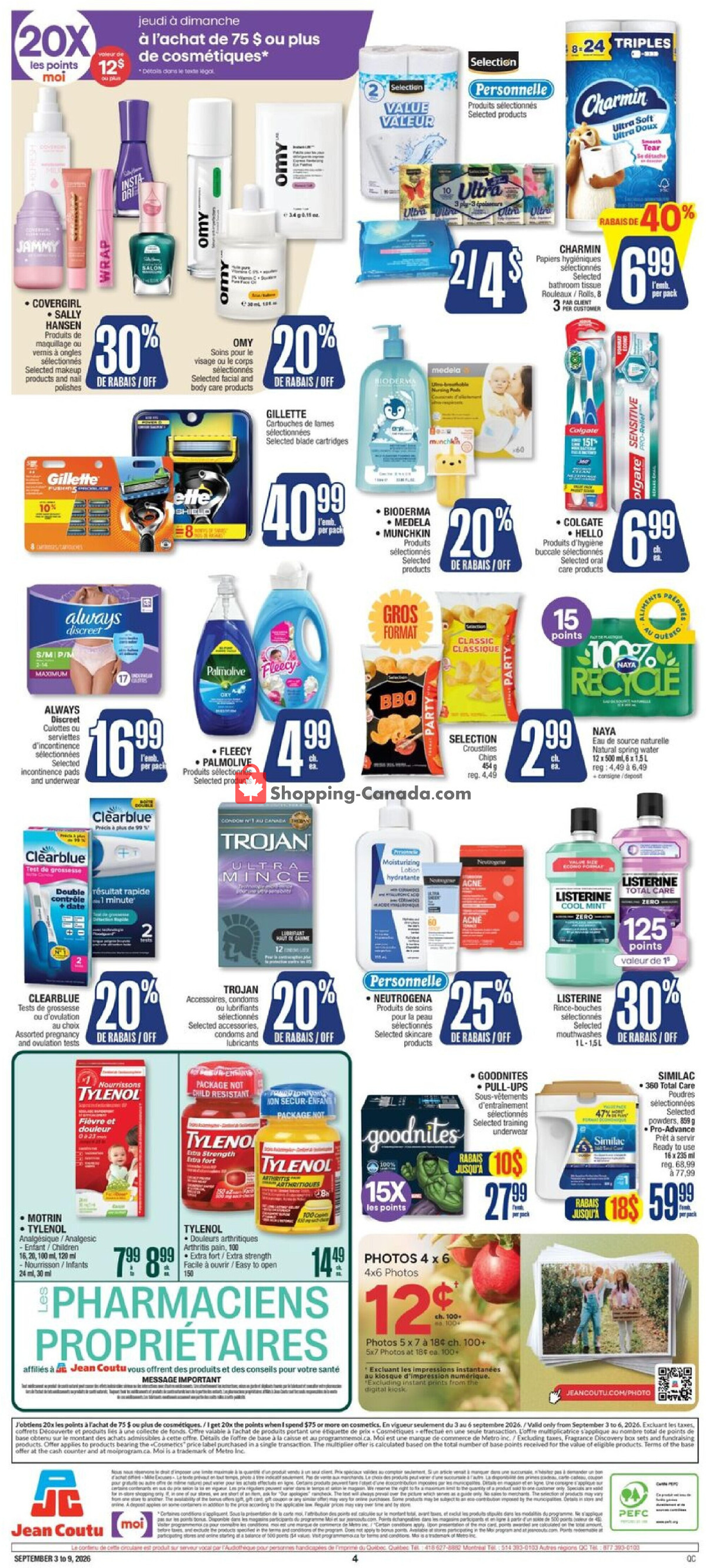 Jean Coutu Pharmacy flyer from Thursday September 3, 2026 to Wednesday September 9, 2026 - page 3