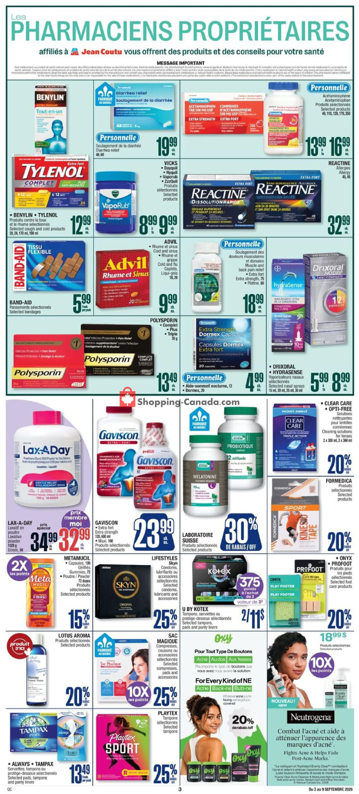 Jean Coutu Pharmacy flyer from Thursday September 3, 2026 to Wednesday September 9, 2026 - page 4