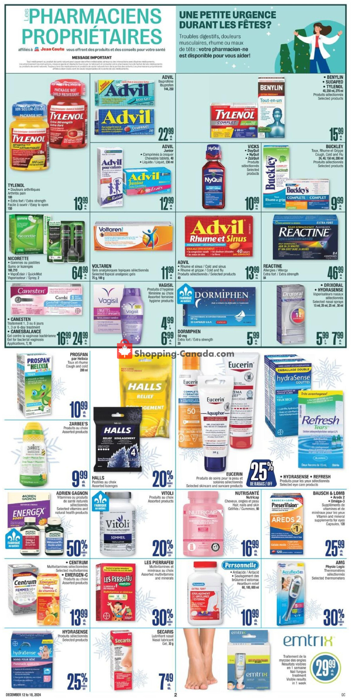 Jean Coutu Pharmacy flyer from Thursday December 12, 2024 to Wednesday December 18, 2024 - page 3