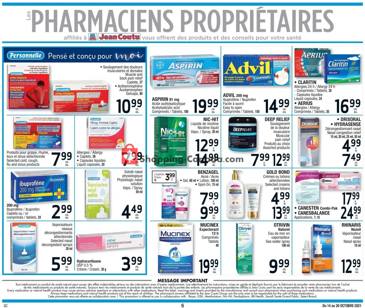 Jean Coutu Pharmacy flyer from Thursday October 14, 2021 to Wednesday October 20, 2021 - page 11