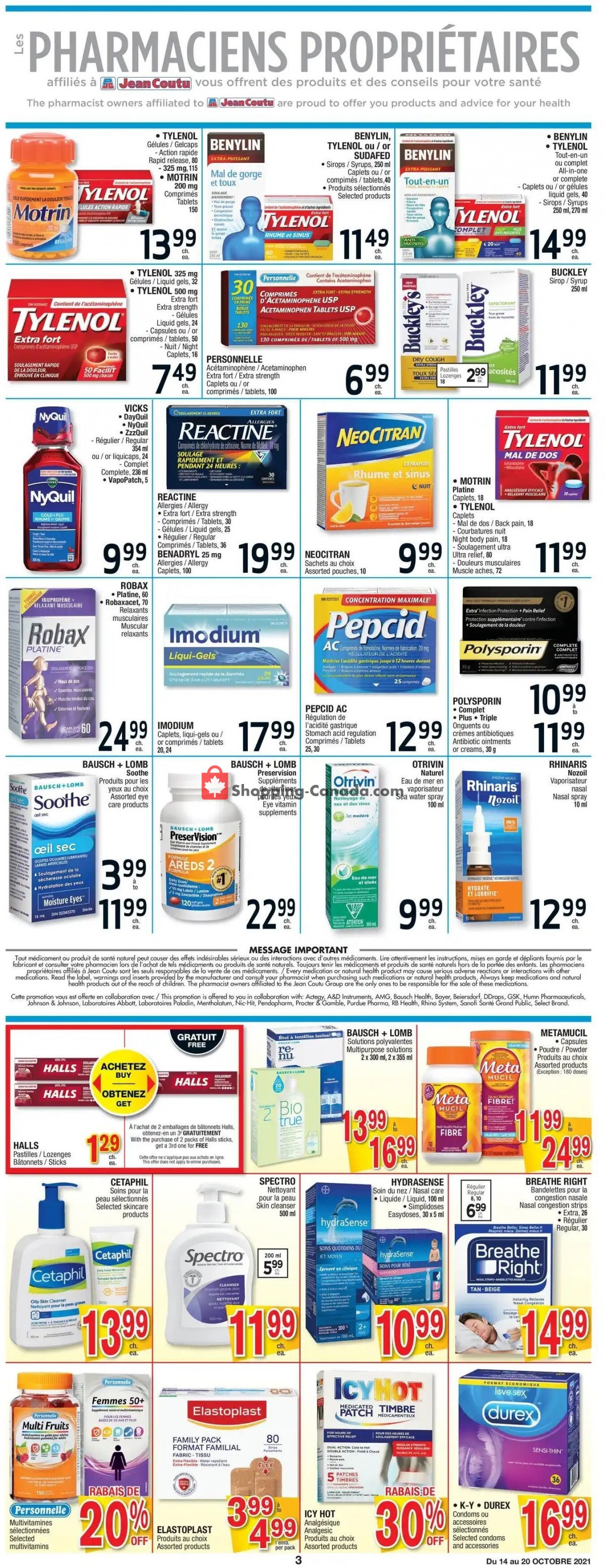 Jean Coutu Pharmacy flyer from Thursday October 14, 2021 to Wednesday October 20, 2021 - page 17