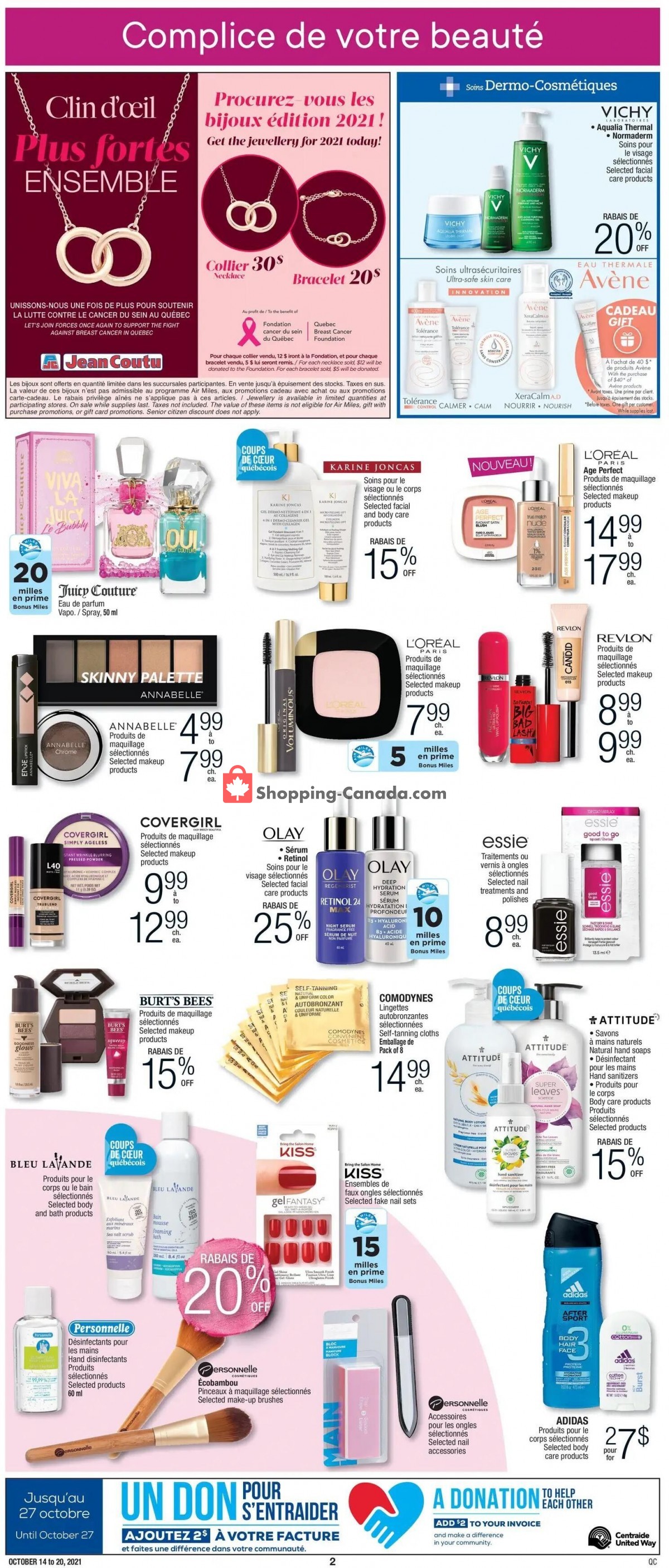 Jean Coutu Pharmacy flyer from Thursday October 14, 2021 to Wednesday October 20, 2021 - page 2