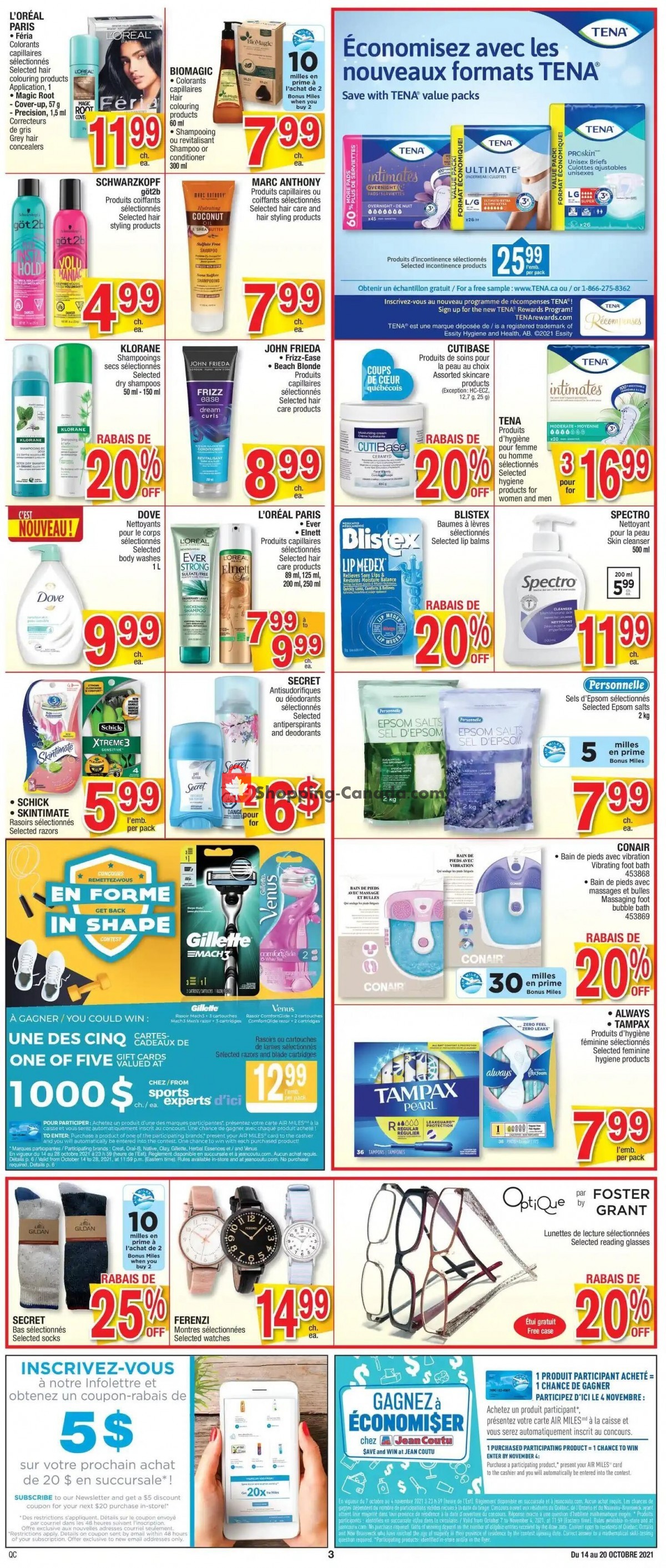 Jean Coutu Pharmacy flyer from Thursday October 14, 2021 to Wednesday October 20, 2021 - page 3