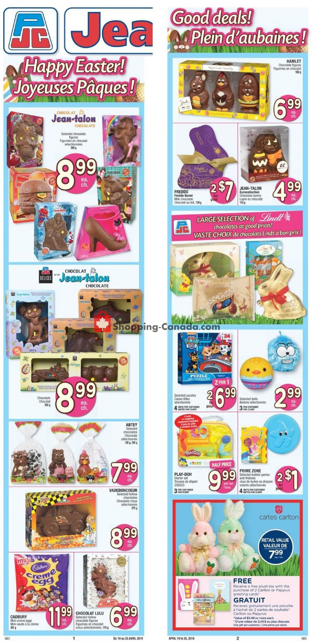 Jean Coutu Pharmacy flyer from Friday April 19, 2019 to Thursday April 25, 2019 - page 1