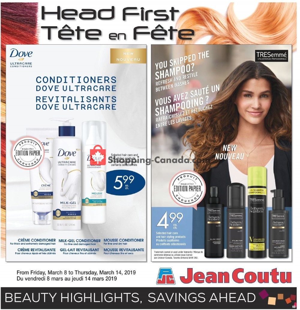 Jean Coutu Pharmacy flyer from Friday March 8, 2019 to Thursday March 14, 2019 - page 1