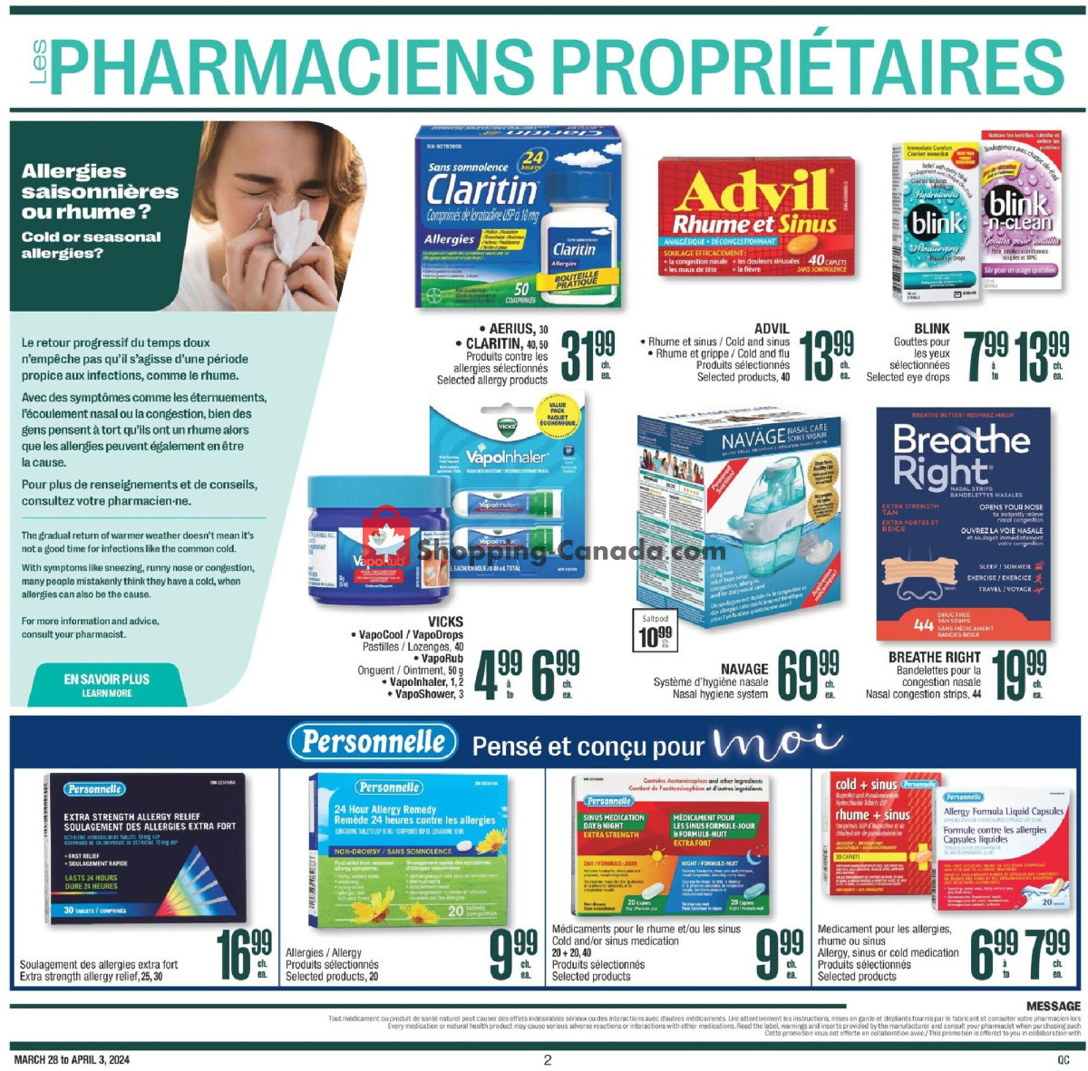 Jean Coutu Pharmacy flyer from Thursday March 28, 2024 to Wednesday April 3, 2024 - page 2