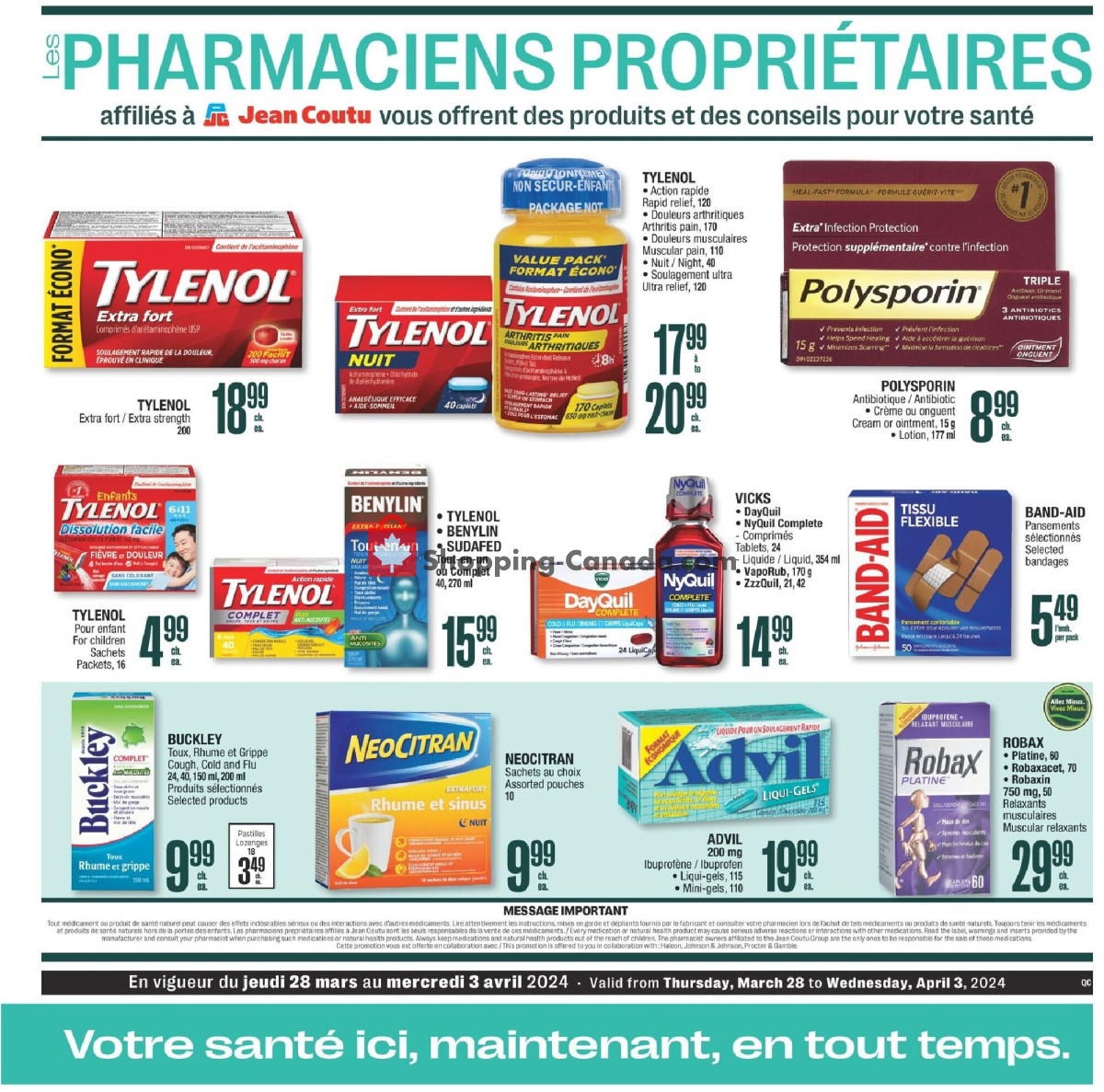Jean Coutu Pharmacy flyer from Thursday March 28, 2024 to Wednesday April 3, 2024 - page 3