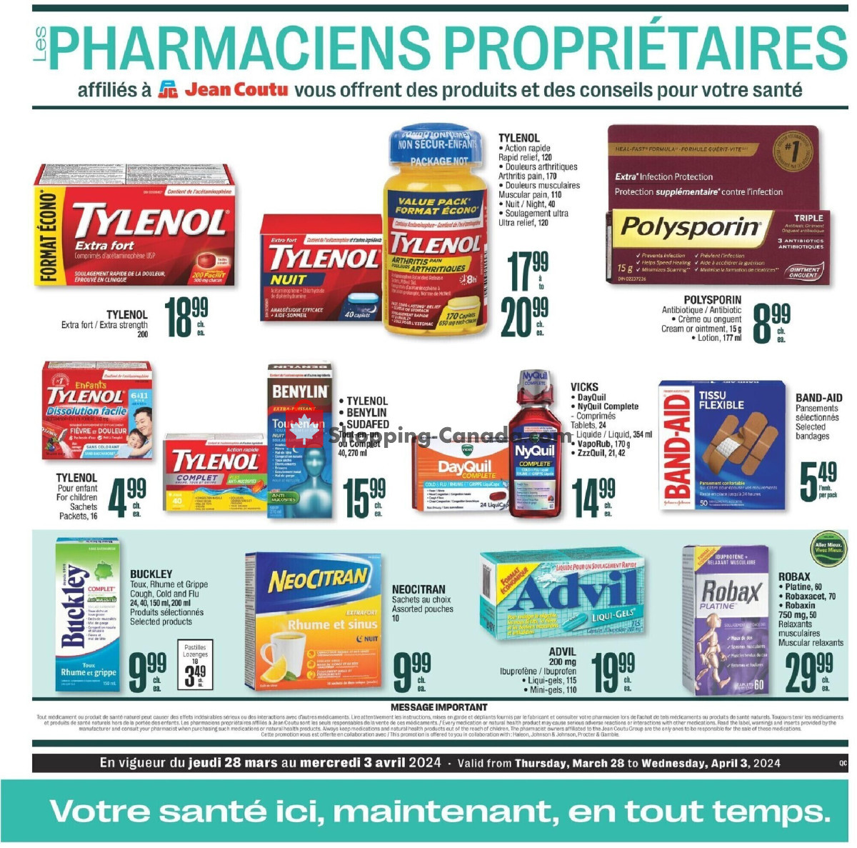 Jean Coutu Pharmacy flyer from Thursday March 28, 2024 to Wednesday April 3, 2024 - page 9