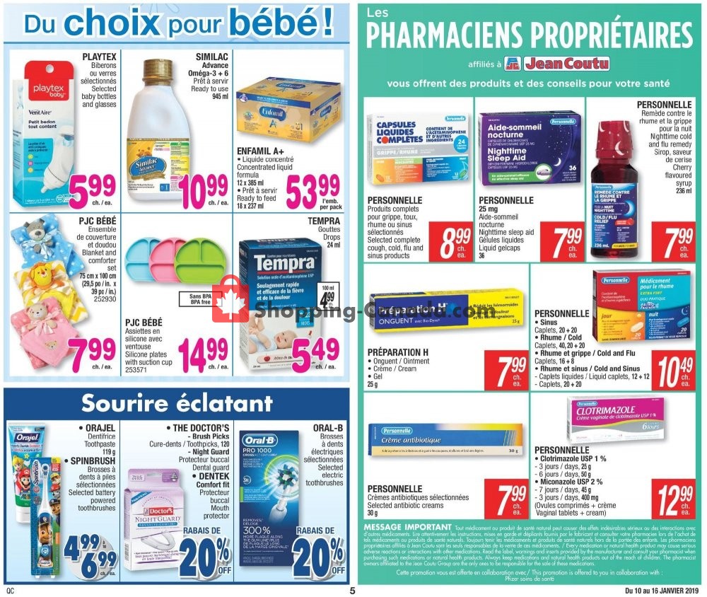 Jean Coutu Pharmacy flyer from Thursday January 10, 2019 to Wednesday January 16, 2019 - page 5