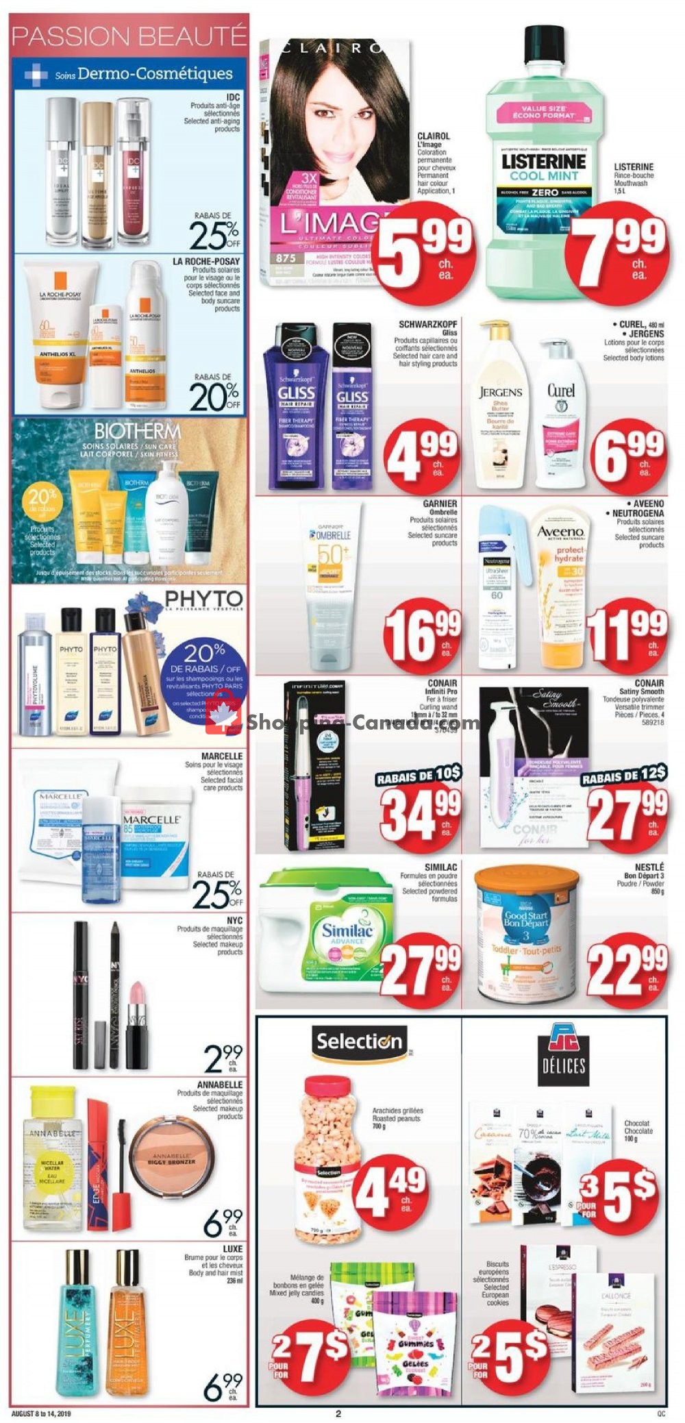 Jean Coutu Pharmacy flyer from Thursday August 8, 2019 to Wednesday August 14, 2019 - page 2