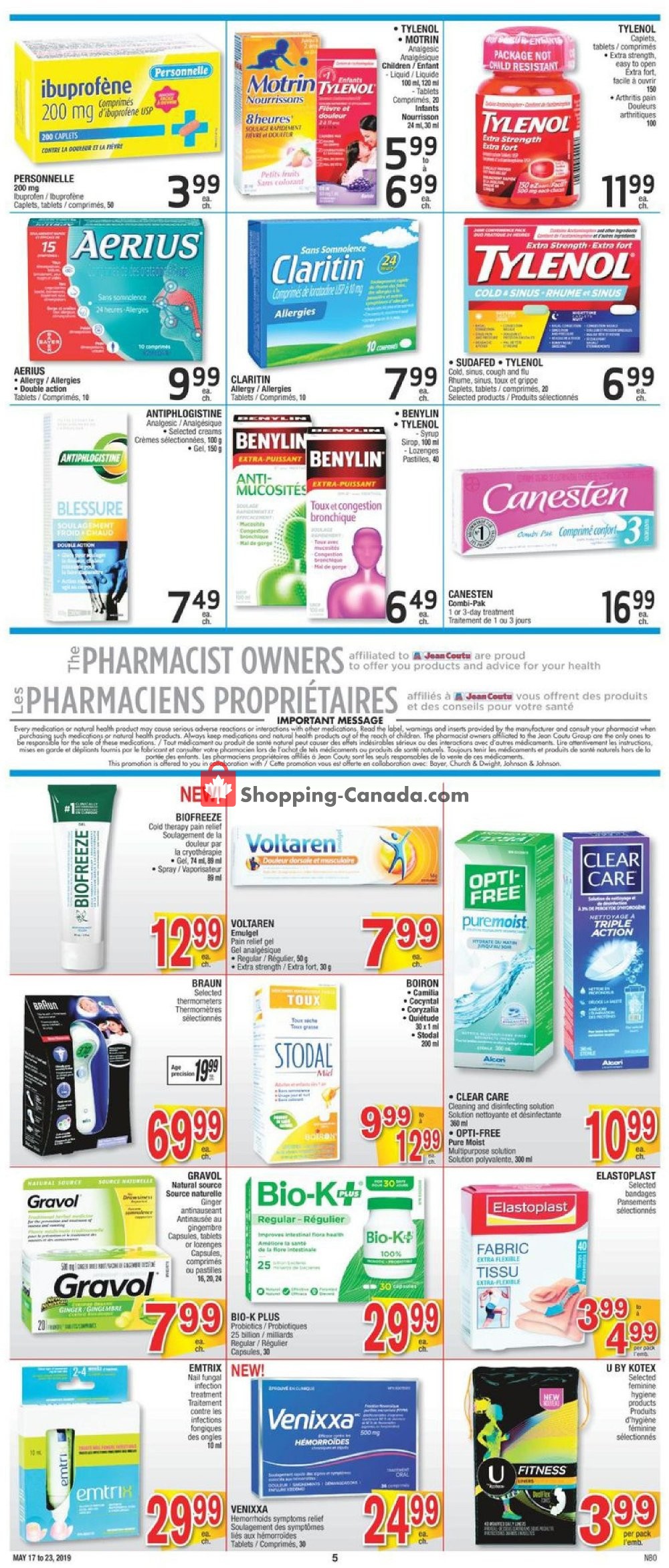 Jean Coutu Pharmacy flyer from Friday May 17, 2019 to Thursday May 23, 2019 - page 4