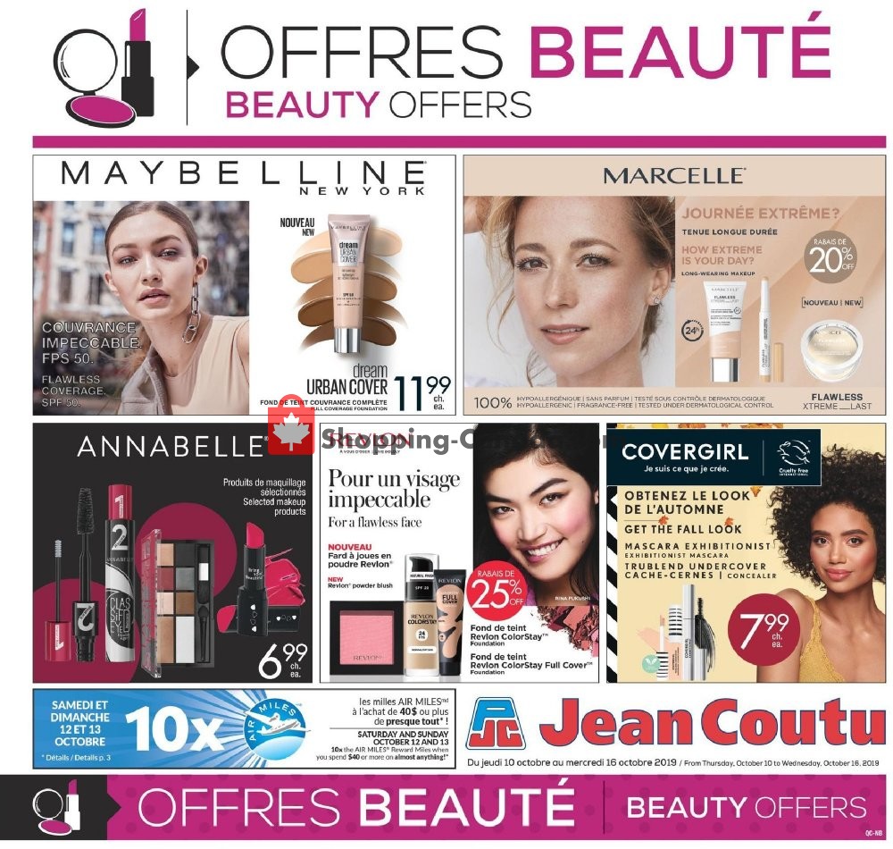 Jean Coutu Pharmacy flyer from Thursday October 10, 2019 to Wednesday October 16, 2019 - page 1