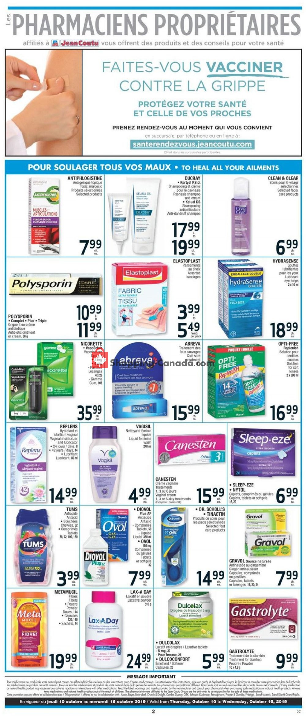 Jean Coutu Pharmacy flyer from Thursday October 10, 2019 to Wednesday October 16, 2019 - page 2