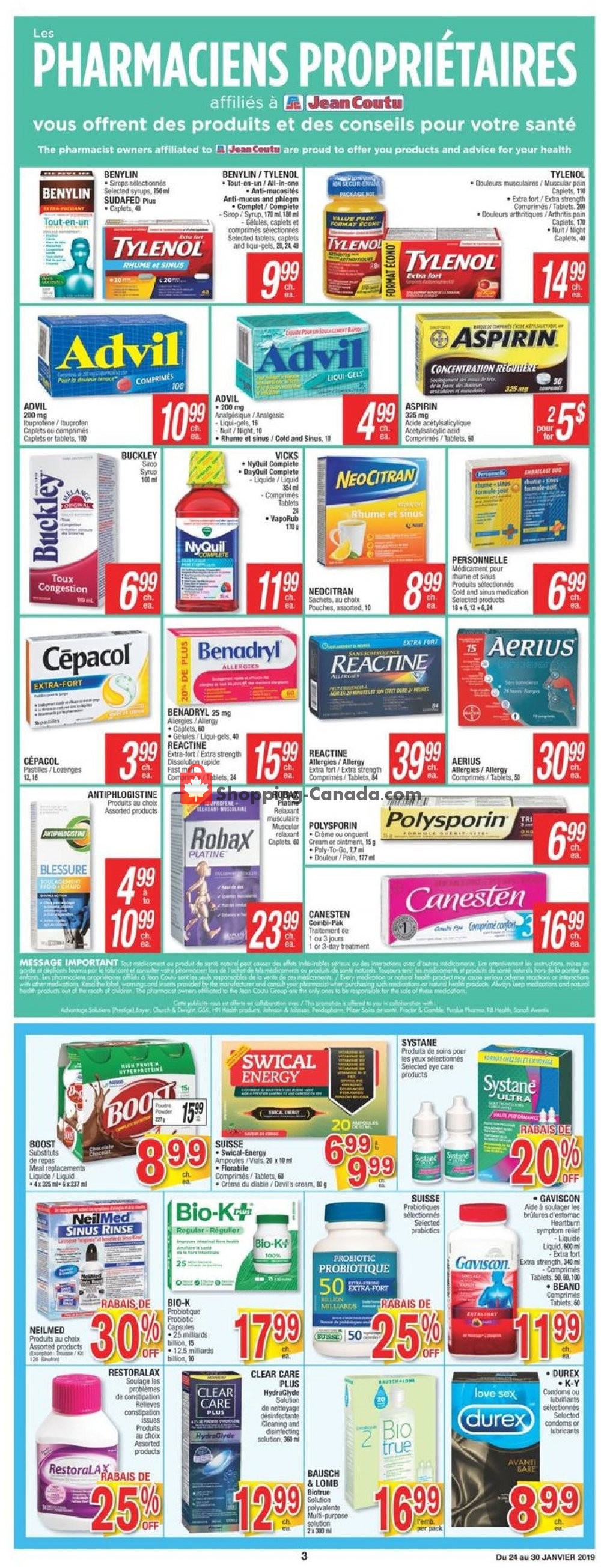 Jean Coutu Pharmacy flyer from Thursday January 24, 2019 to Wednesday January 30, 2019 - page 3