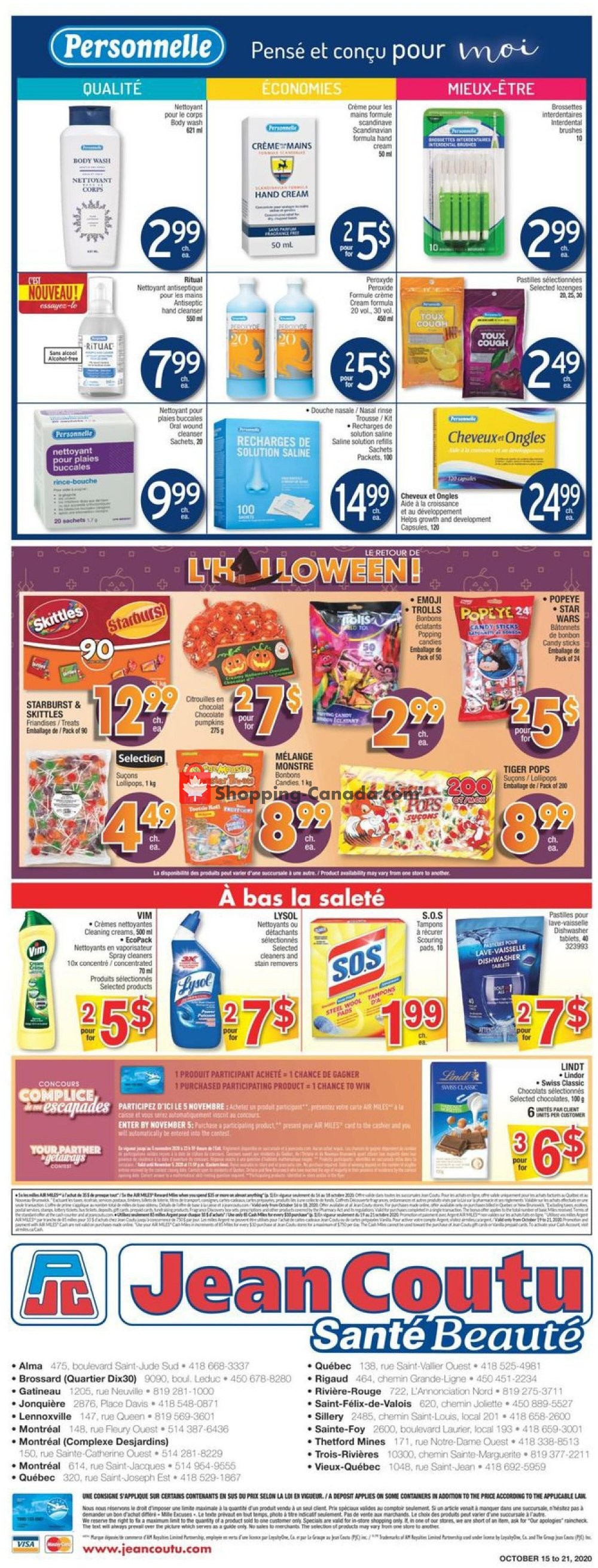 Jean Coutu Pharmacy flyer from Thursday October 15, 2020 to Wednesday October 21, 2020 - page 4