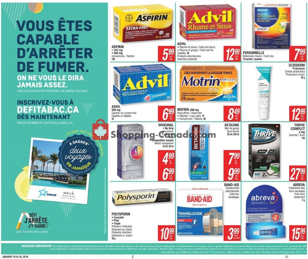 Jean Coutu Pharmacy flyer from Thursday January 10, 2019 to Wednesday January 16, 2019 - page 2
