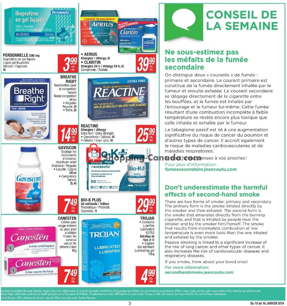 Jean Coutu Pharmacy flyer from Thursday January 10, 2019 to Wednesday January 16, 2019 - page 3