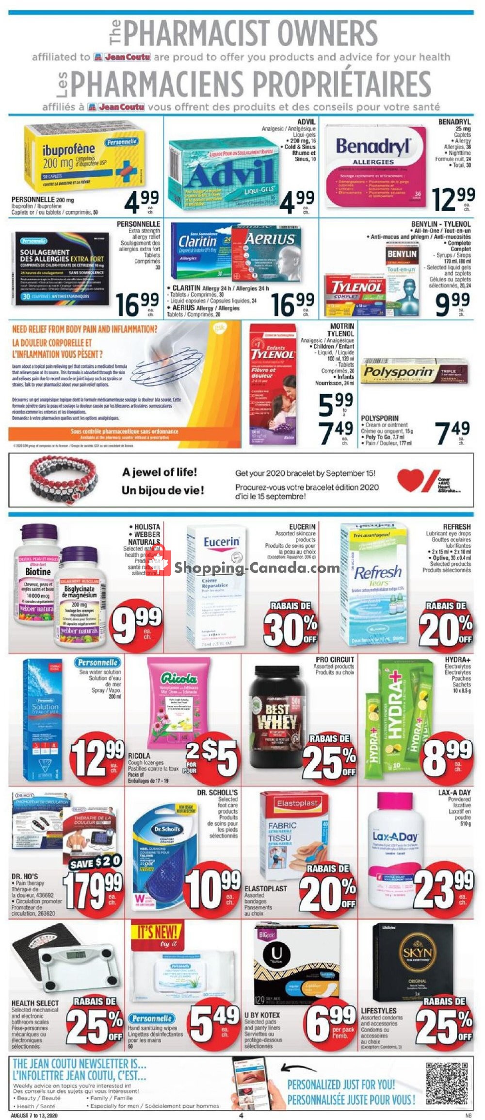 Jean Coutu Pharmacy flyer from Friday August 7, 2020 to Thursday August 13, 2020 - page 4