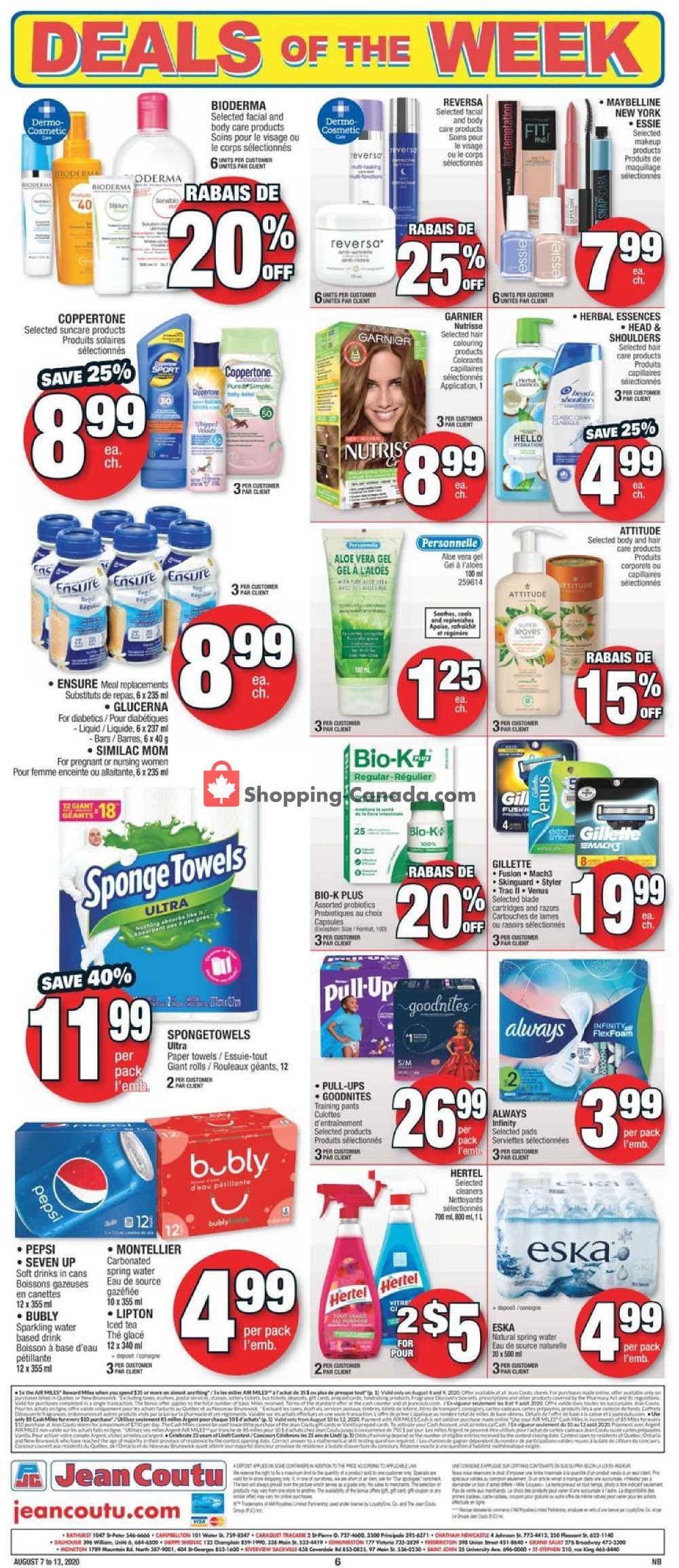 Jean Coutu Pharmacy flyer from Friday August 7, 2020 to Thursday August 13, 2020 - page 6