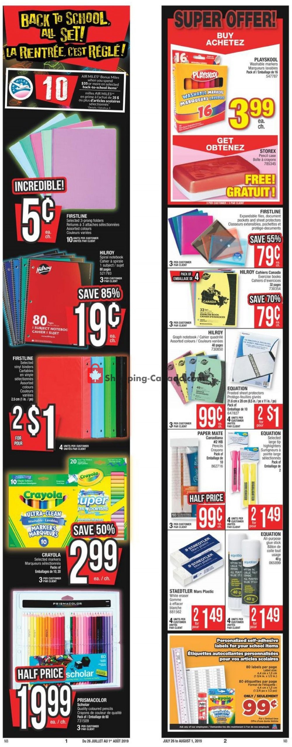 Jean Coutu Pharmacy flyer from Friday July 26, 2019 to Thursday August 1, 2019 - page 1