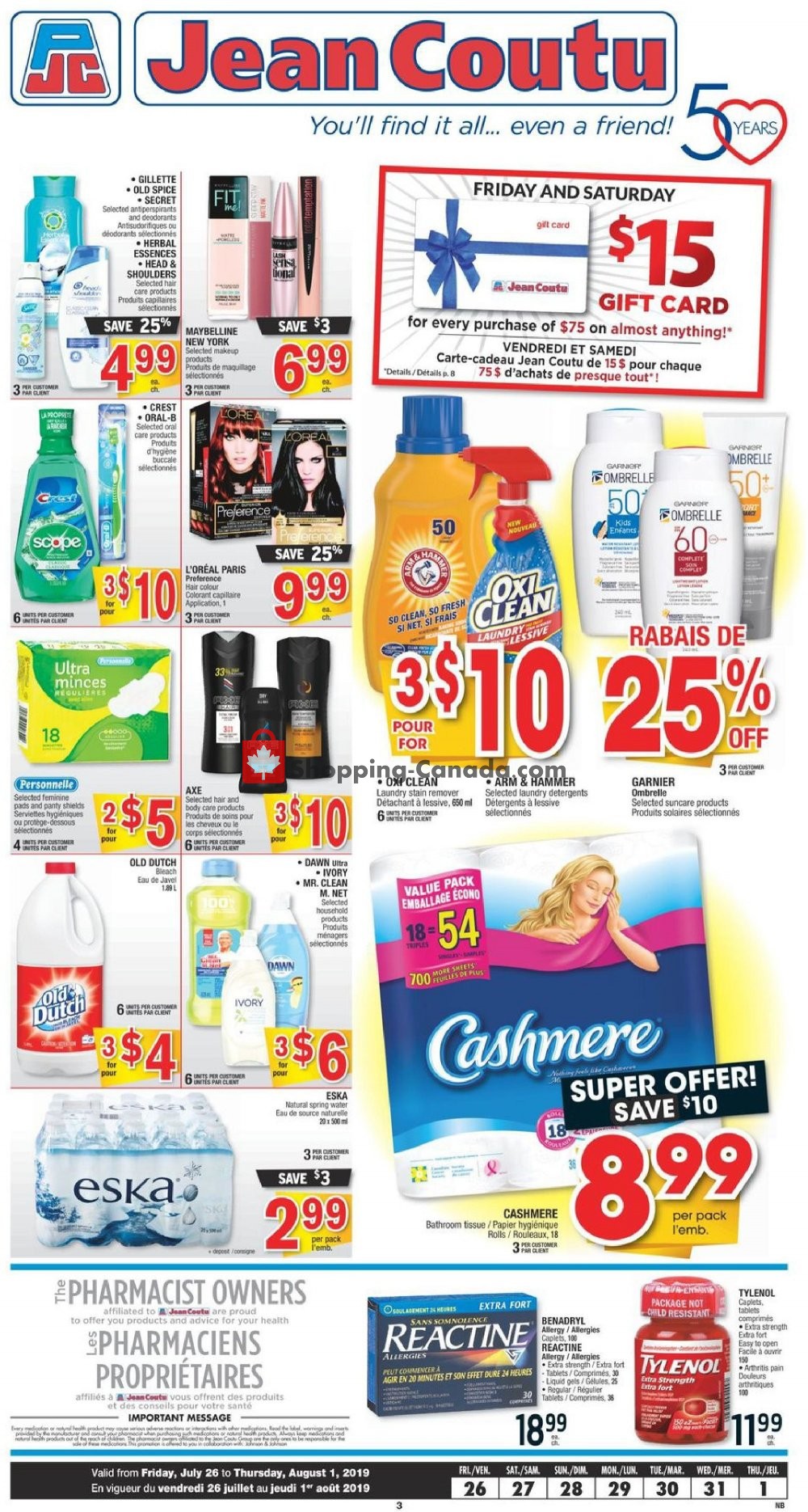 Jean Coutu Pharmacy flyer from Friday July 26, 2019 to Thursday August 1, 2019 - page 2