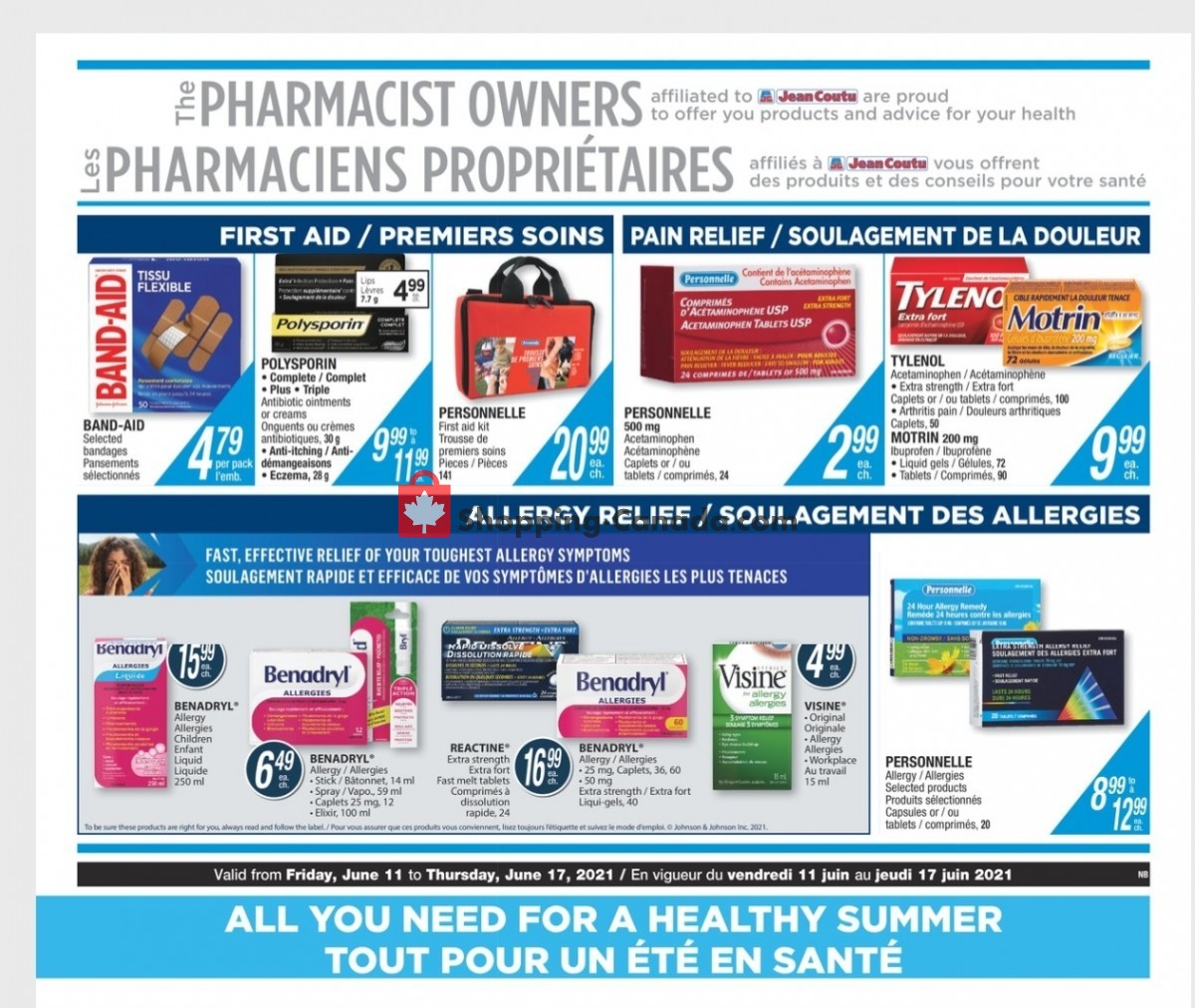 Jean Coutu Pharmacy flyer from Friday June 11, 2021 to Thursday June 17, 2021 - page 1