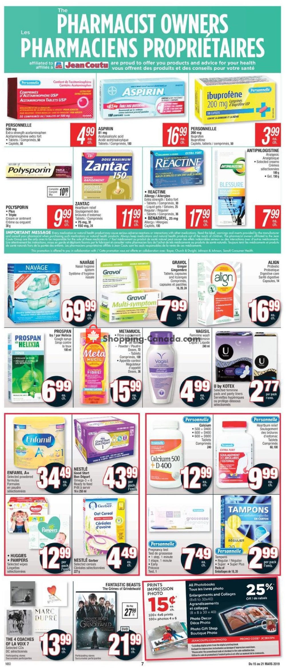 Jean Coutu Pharmacy flyer from Friday March 15, 2019 to Thursday March 21, 2019 - page 5