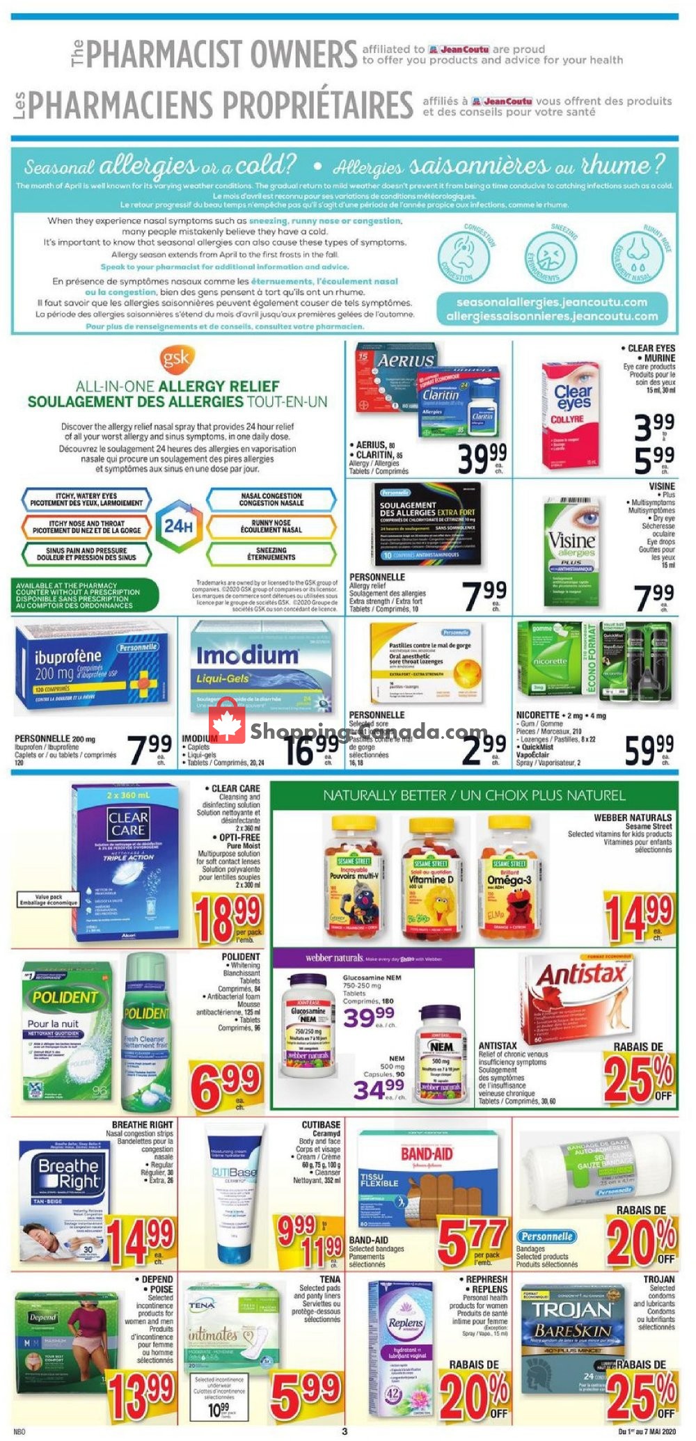 Jean Coutu Pharmacy flyer from Friday May 1, 2020 to Thursday May 7, 2020 - page 3