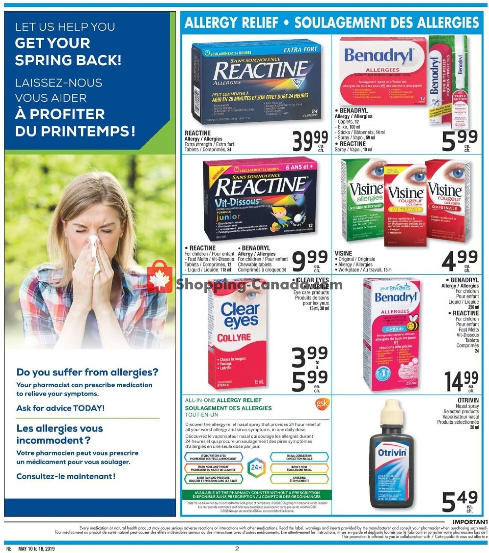 Jean Coutu Pharmacy flyer from Friday May 10, 2019 to Thursday May 16, 2019 - page 2
