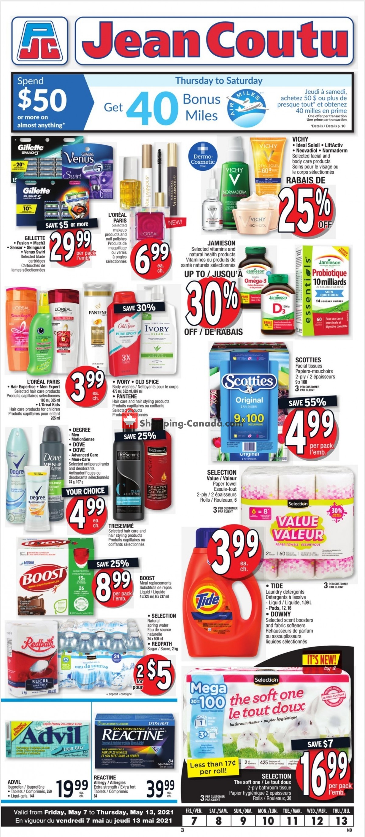 Jean Coutu Pharmacy flyer from Friday May 7, 2021 to Thursday May 13, 2021 - page 1