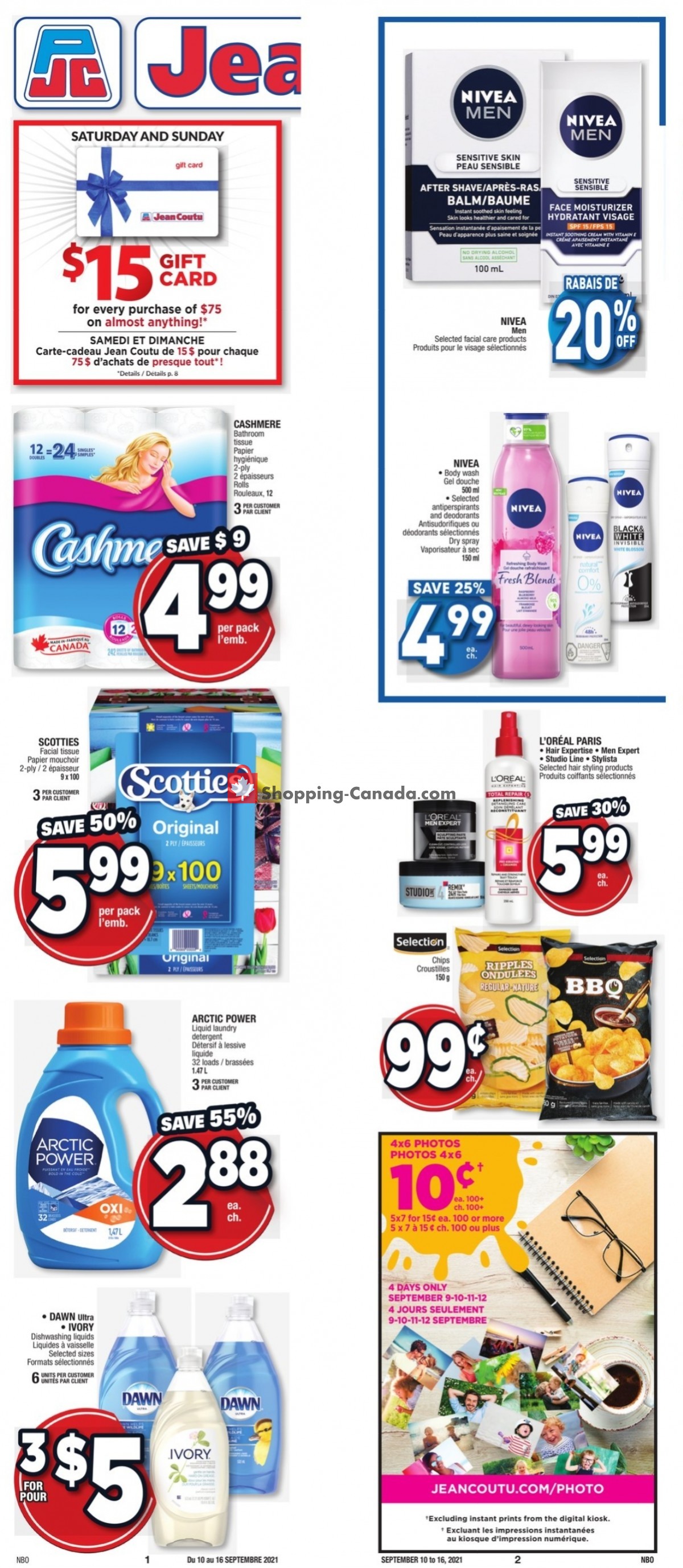 Jean Coutu Pharmacy flyer from Friday September 10, 2021 to Thursday September 16, 2021 - page 1