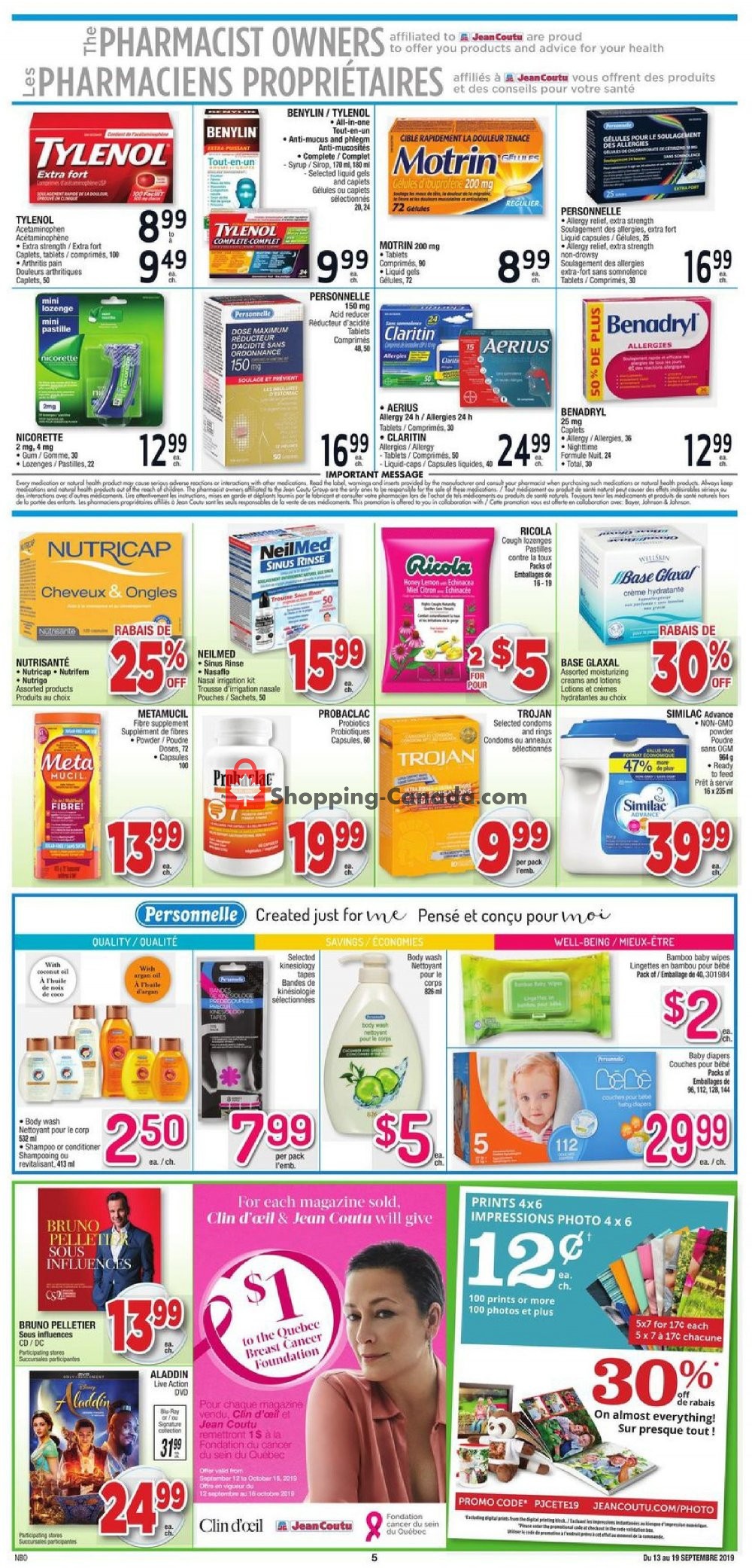 Jean Coutu Pharmacy flyer from Friday September 13, 2019 to Thursday September 19, 2019 - page 4