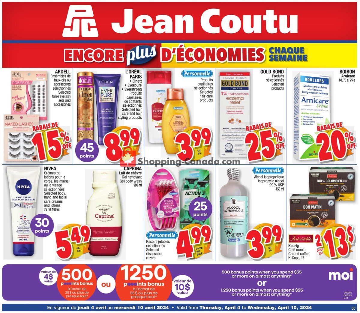 Jean Coutu Pharmacy flyer from Thursday April 4, 2024 to Wednesday April 10, 2024 - page 8