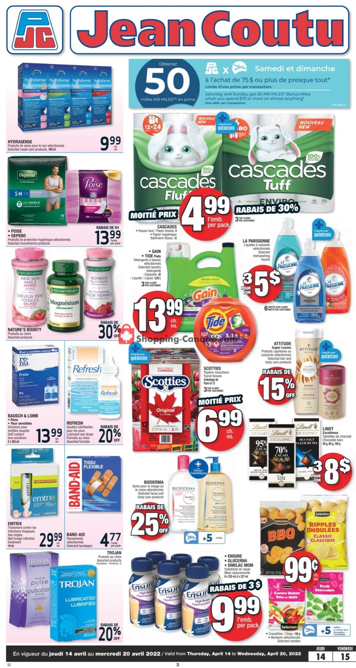 Jean Coutu Pharmacy Canada, flyer (Special Offer QC) April 14