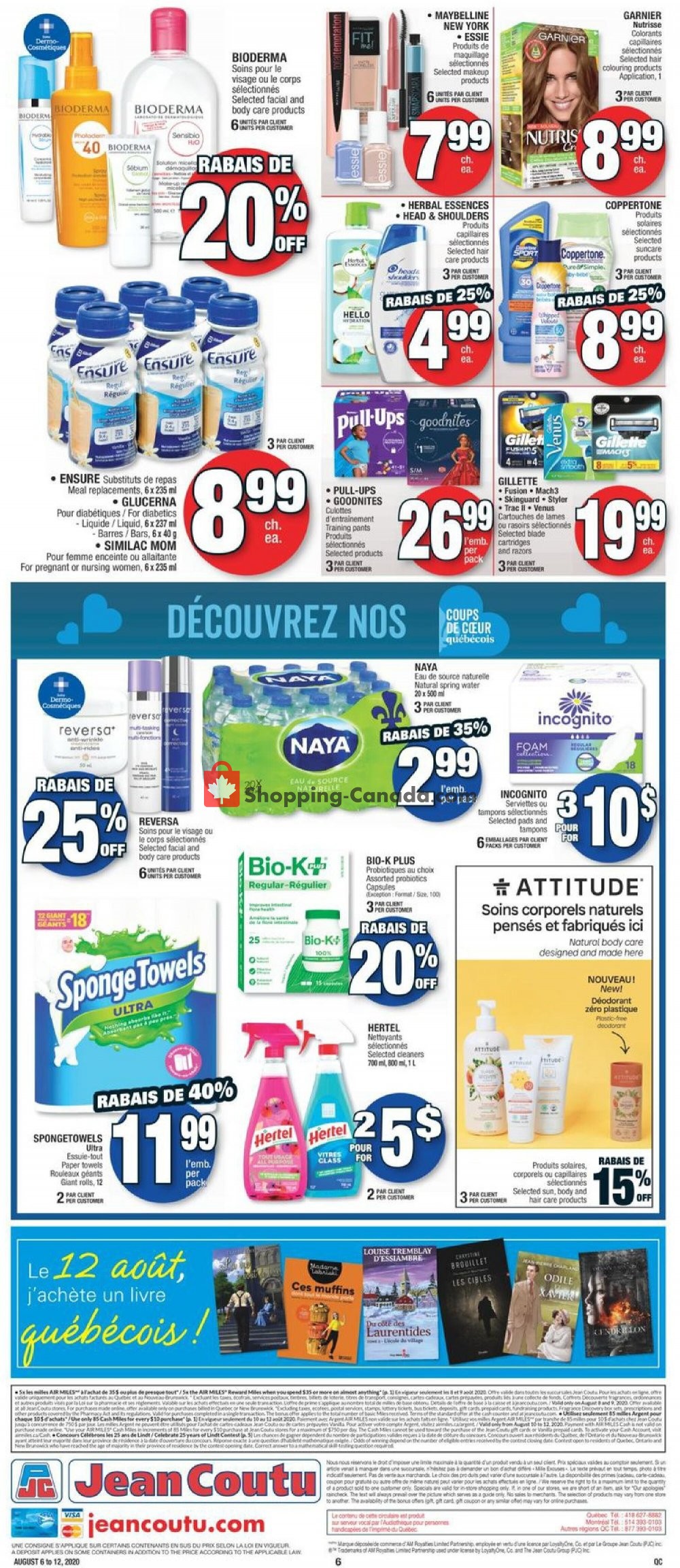 Jean Coutu Pharmacy flyer from Thursday August 6, 2020 to Wednesday August 12, 2020 - page 6