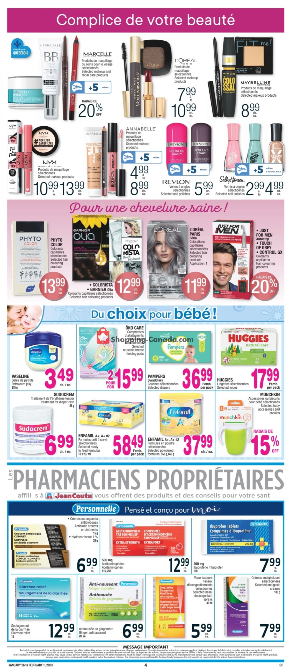 Jean Coutu Pharmacy flyer from Thursday January 26, 2023 to Wednesday February 1, 2023 - page 4