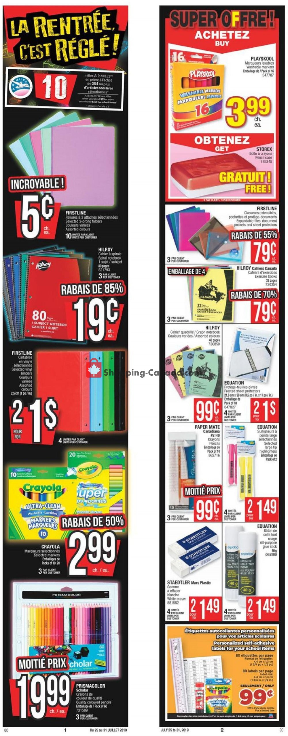 Jean Coutu Pharmacy flyer from Thursday July 25, 2019 to Wednesday July 31, 2019 - page 1