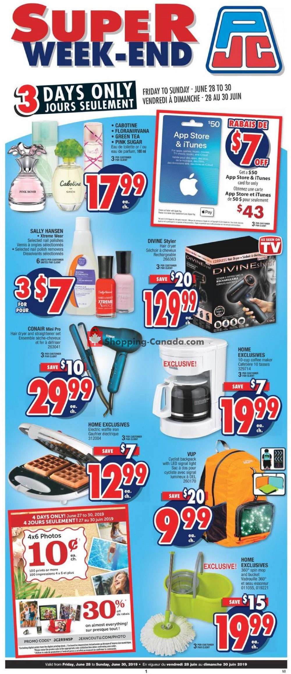 Jean Coutu Pharmacy flyer from Friday June 28, 2019 to Sunday June 30, 2019 - page 1