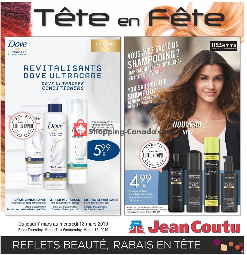 Jean Coutu Pharmacy flyer from Thursday March 7, 2019 to Wednesday March 13, 2019 - page 1