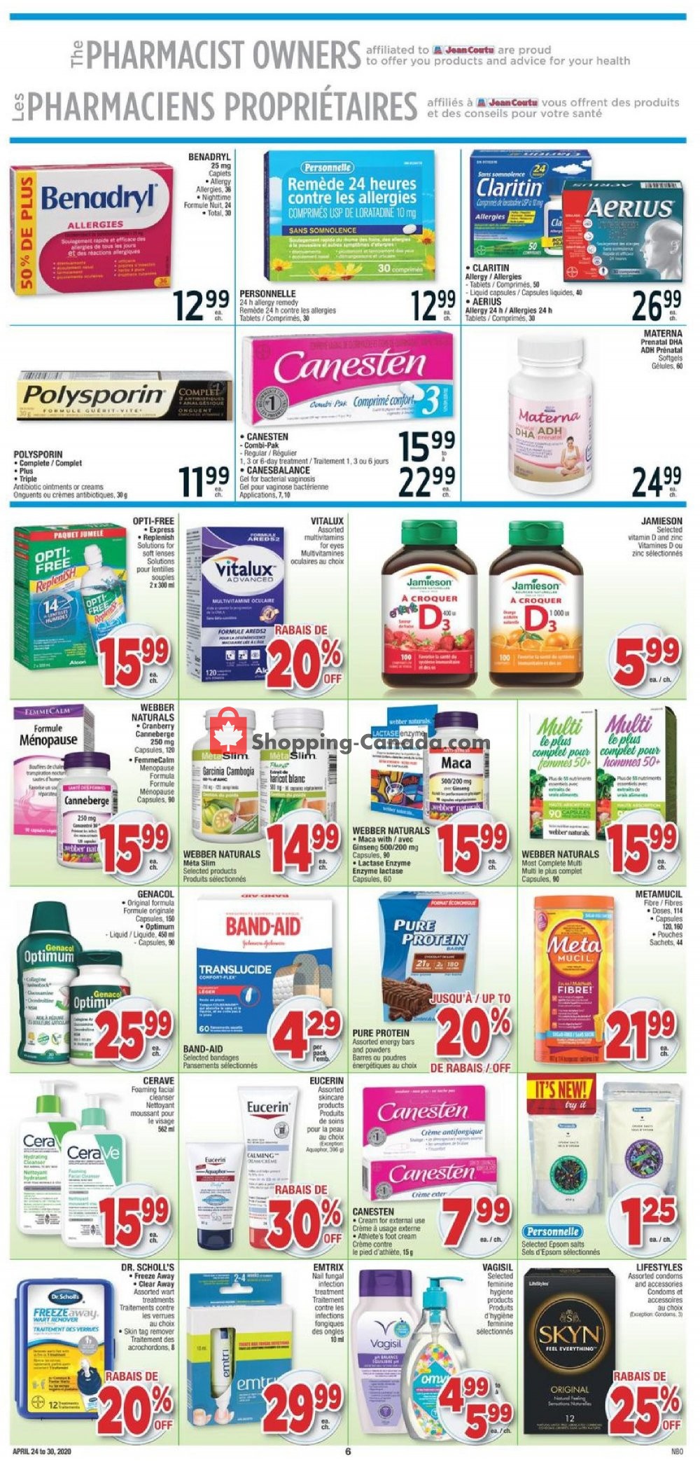 Jean Coutu Pharmacy flyer from Friday April 24, 2020 to Thursday April 30, 2020 - page 6
