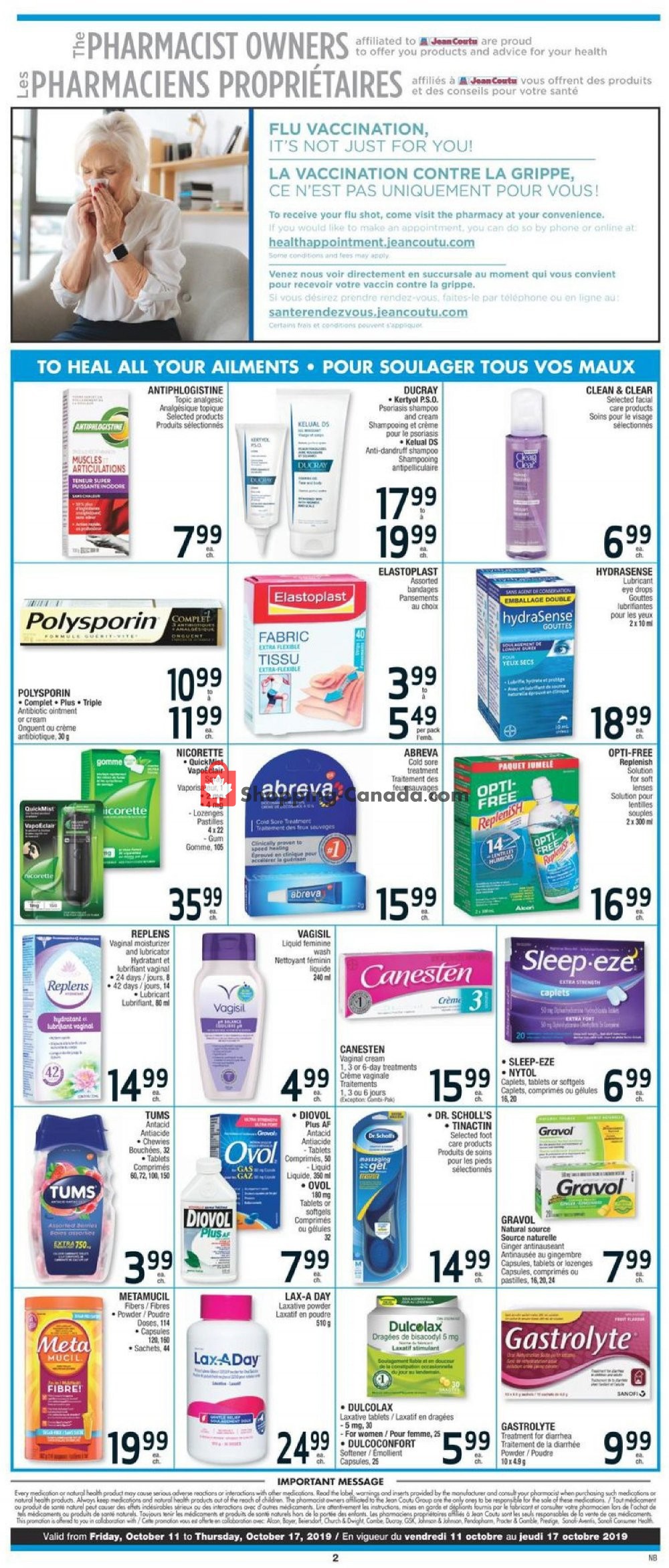 Jean Coutu Pharmacy flyer from Friday October 11, 2019 to Thursday October 17, 2019 - page 2