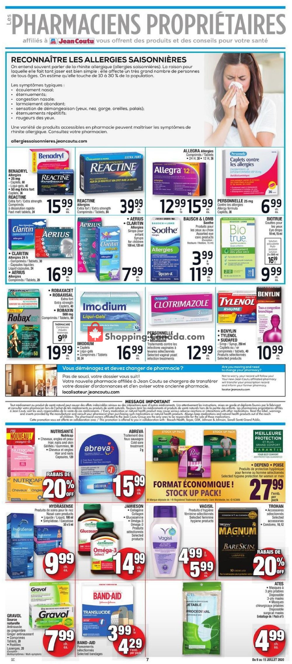 Jean Coutu Pharmacy flyer from Thursday July 9, 2020 to Wednesday July 15, 2020 - page 5